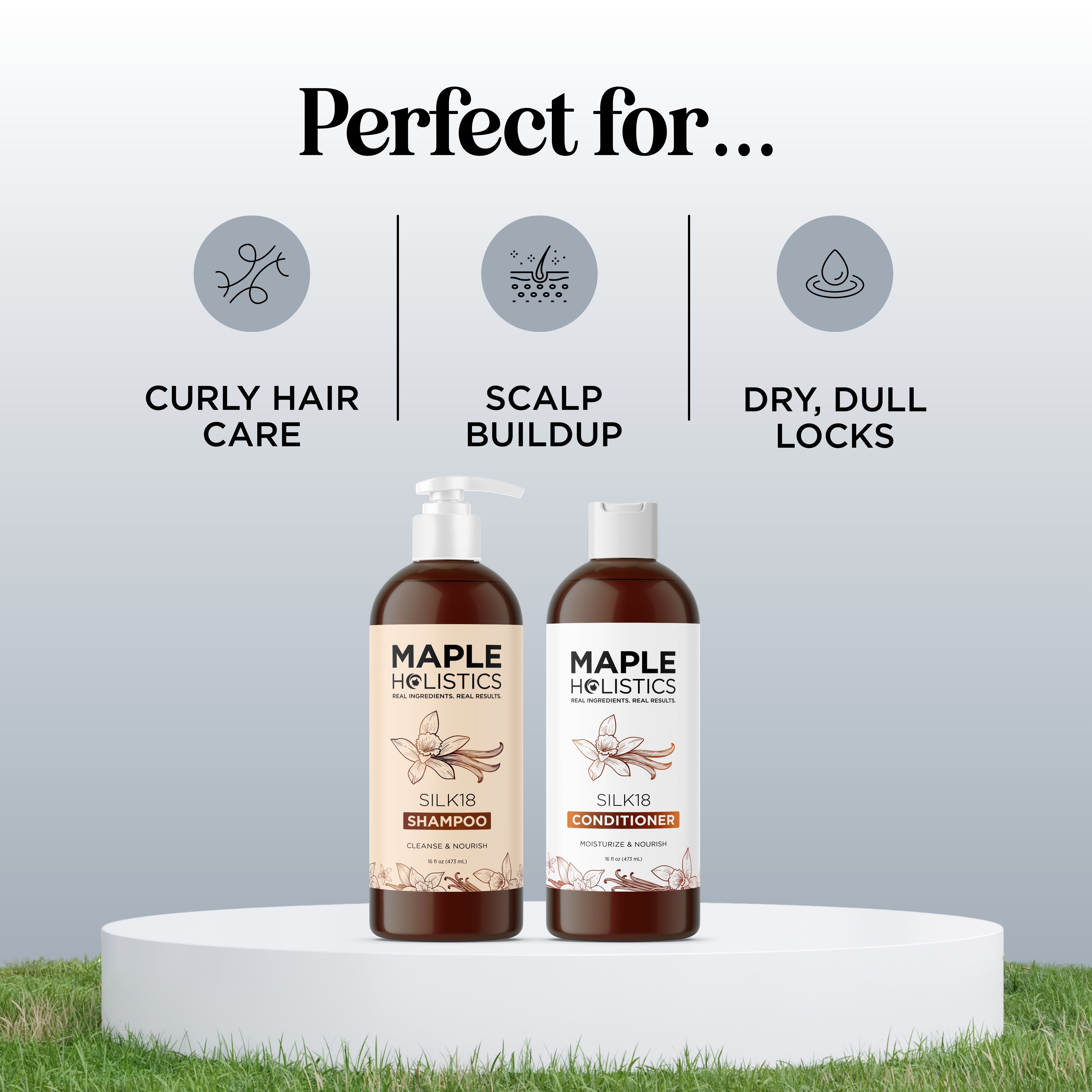 Silk18 Shampoo and Conditioner Set for Damaged Hair - Repairing & Hydrating Hair Care Duo - Perfect for Dry, Frizzy & Color-Treated Hair - Salon Quality Treatment at Home