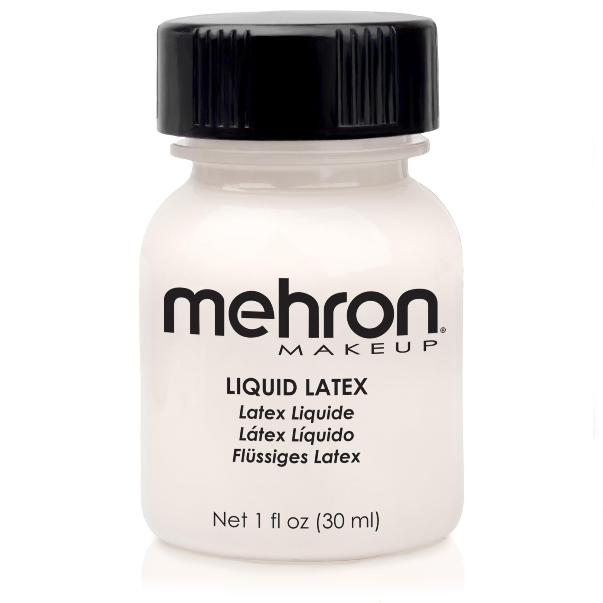 Mehron Liquid Latex for SFX & Halloween Makeup - 1 fl oz (30 ml) Clear Flesh Prosthetic Adhesive | Professional Special Effects, Costume & Theater Makeup | Perfect for Creating Wounds, Scars & Monster Effects