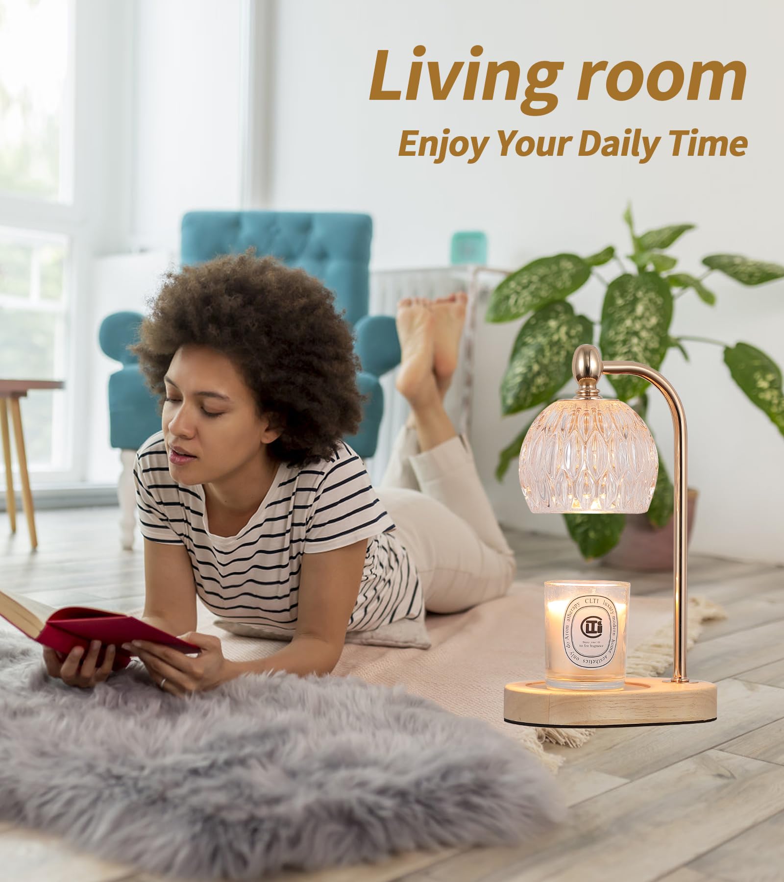 Electric Candle Warmer Lamp with Timer & Dimmer - Fragrance Wax Melter for Home, Bedroom, Living Room Decor - Perfect Gift for Women with 2 Bulbs - Ideal for Relaxation, Aromatherapy & Cozy Ambiance