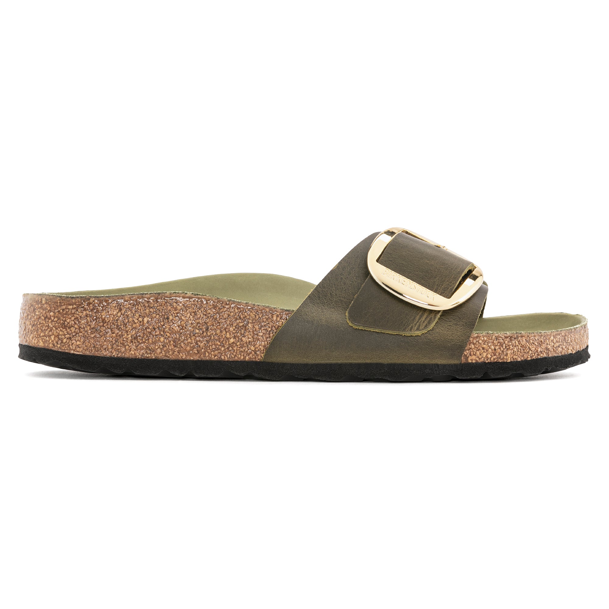 Birkenstock Women's Madrid Big Buckle Sandals - Oiled Leather in Olive Green | Comfortable & Stylish for Summer, Travel & Casual Wear