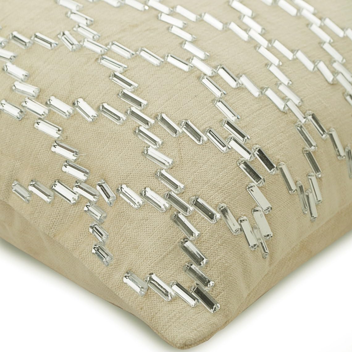Premium Velvet Pillow Covers 24x24 Inch (60x60 cm) - Soft Zippered Pillowcases in Ivory, Modern Geometric Argyle Design for Sofa, Bed & Home Decor - Handmade Luxury Throw Pillow Covers for Easter & Seasonal Decor