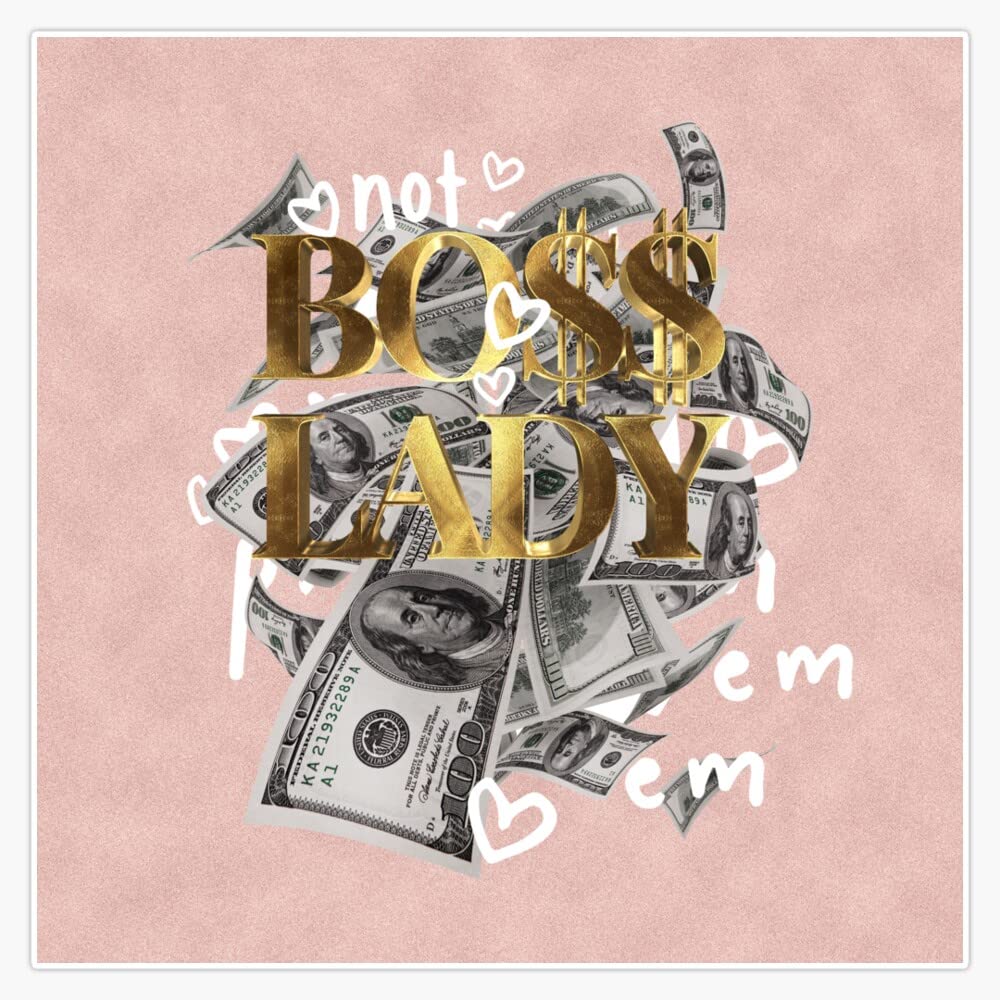 Boss Lady Gold Rose Vinyl Sticker - Waterproof Decal for Car, Laptop, Wall, Window, Bumper - 5 Inch - Perfect for DIY Decor, Gifts & Personalization