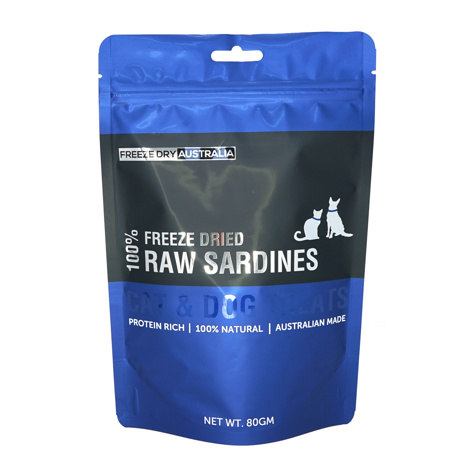 Freeze Dried Australian Whole Sardines - Natural Dog & Cat Treats, 80g - High Protein Snack for Pets, Perfect for Training & Rewards