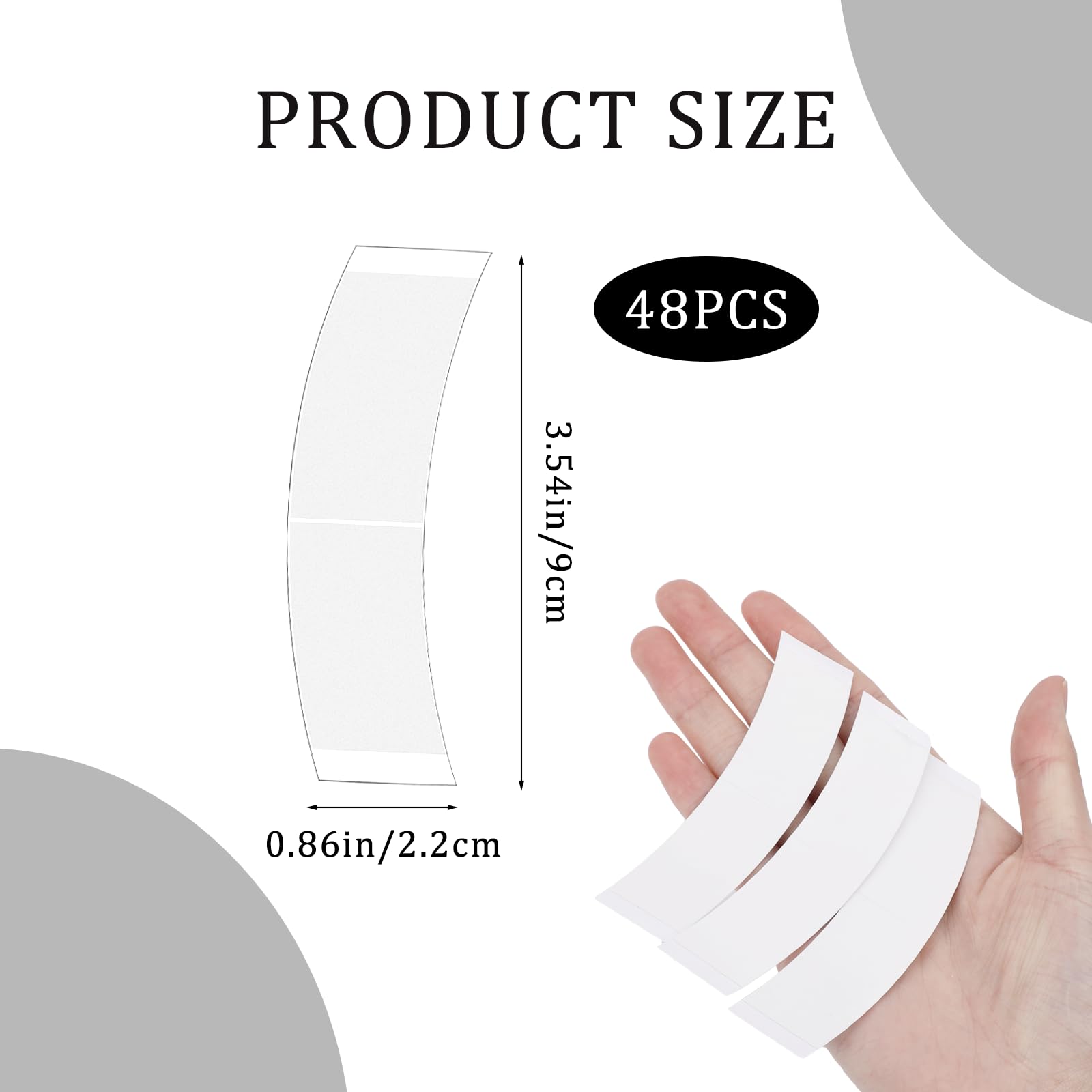 48 PCS Double Sided Wig Tape - Strong Hold Waterproof Adhesive Strips for Lace Front Wigs & Hair Extensions | Secure & Comfortable for Daily Wear, Cosplay, and Special Occasions (White)