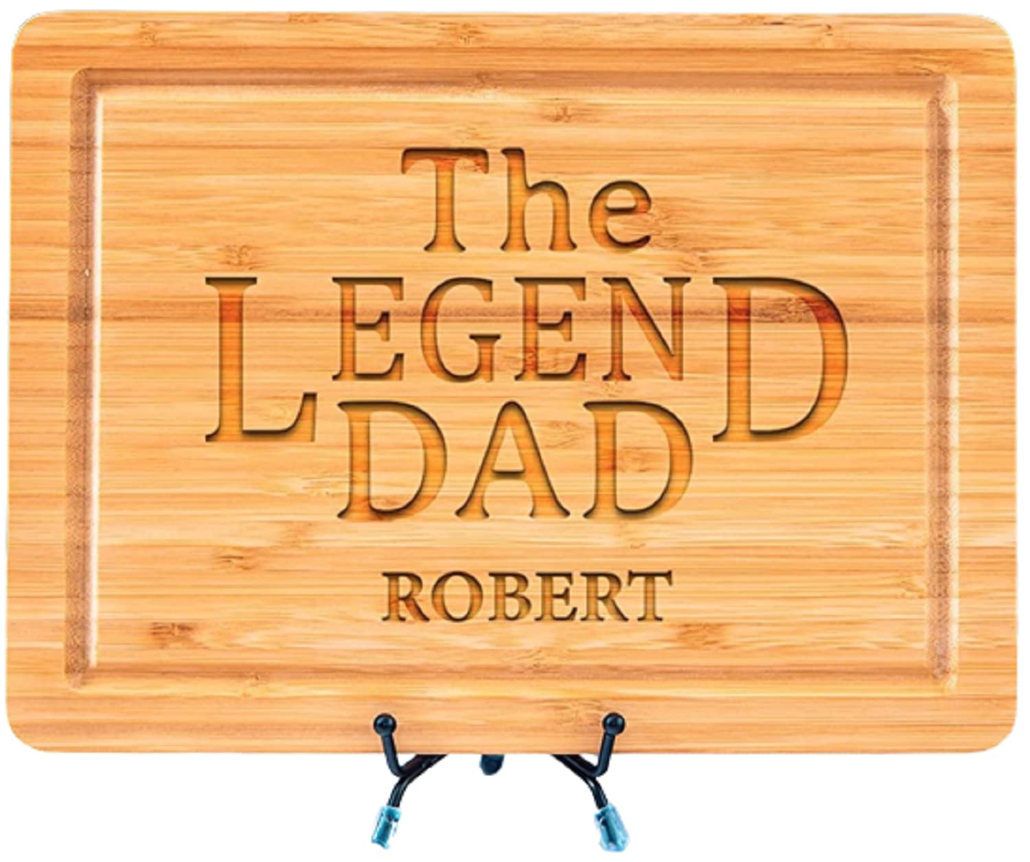 **Personalized Bamboo Cutting Board for Dad - Engraved Father's Day & Birthday Gift from Kids - Durable Kitchen Gift for Cooking & Grilling**