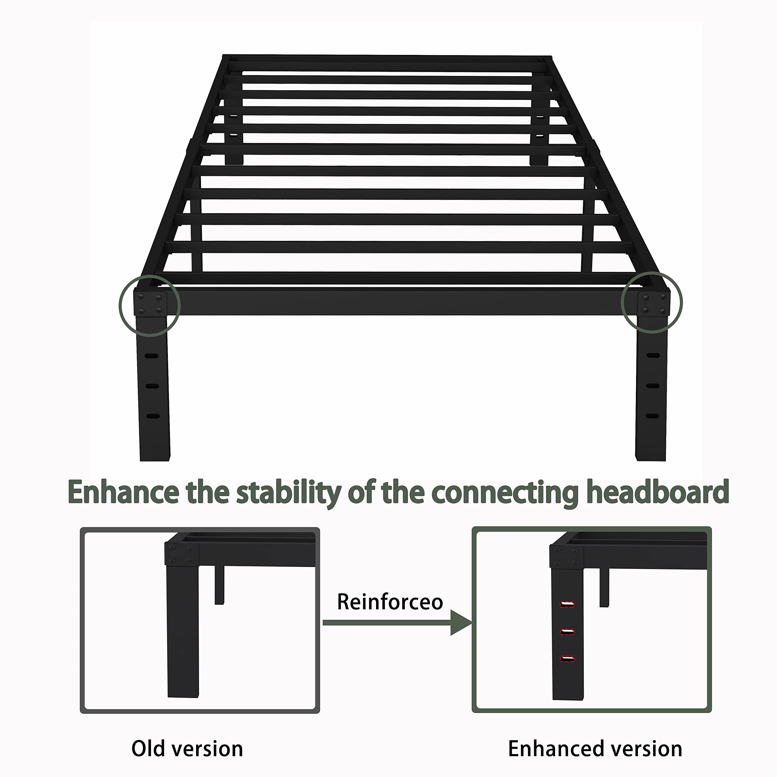 14 Inch Twin Bed Frame Metal - Heavy Duty Platform Bed Frame for Twin Size, Easy Assembly, No Box Spring Needed - Perfect for Kids Rooms, Guest Rooms & Small Spaces