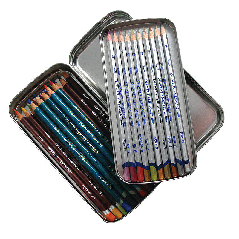 Derwent Double Layer Pencil Tin - Premium Art Storage for Colored Pencils & Drawing Supplies - Perfect for Artists, Students & Sketching Enthusiasts