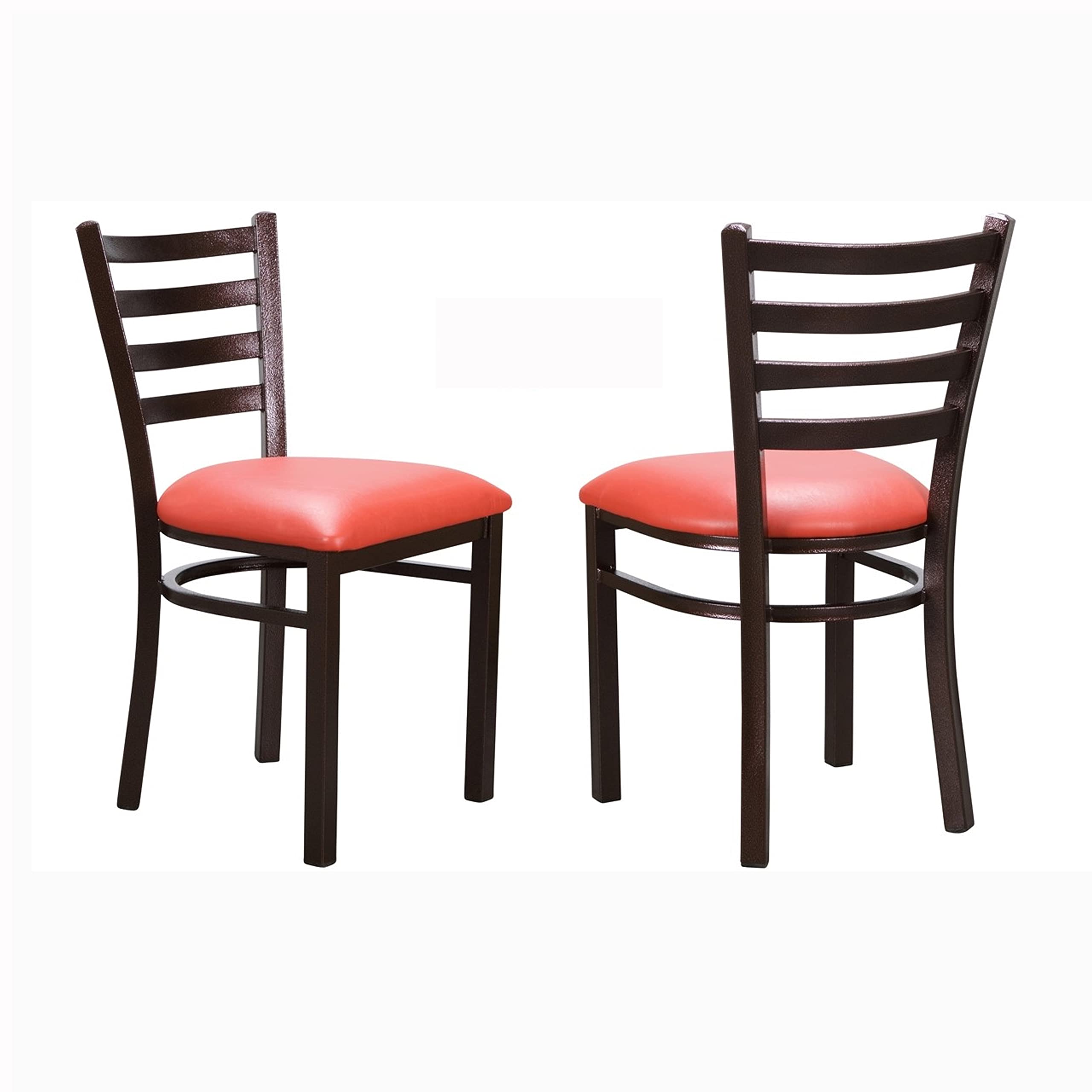 LINON Baxter Black/Red Metal Side Chair, Set of 2 - Modern Dining Chairs for Kitchen, Dining Room, Office & Outdoor Use - Durable Metal Frame & Comfortable Seating