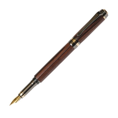 Lanier Pens Elite Fountain Pen - Premium Gun Metal Finish with Kingwood Accents - Luxury Writing Instrument for Professionals & Gifts - Perfect for Office, Business Meetings & Special Occasions