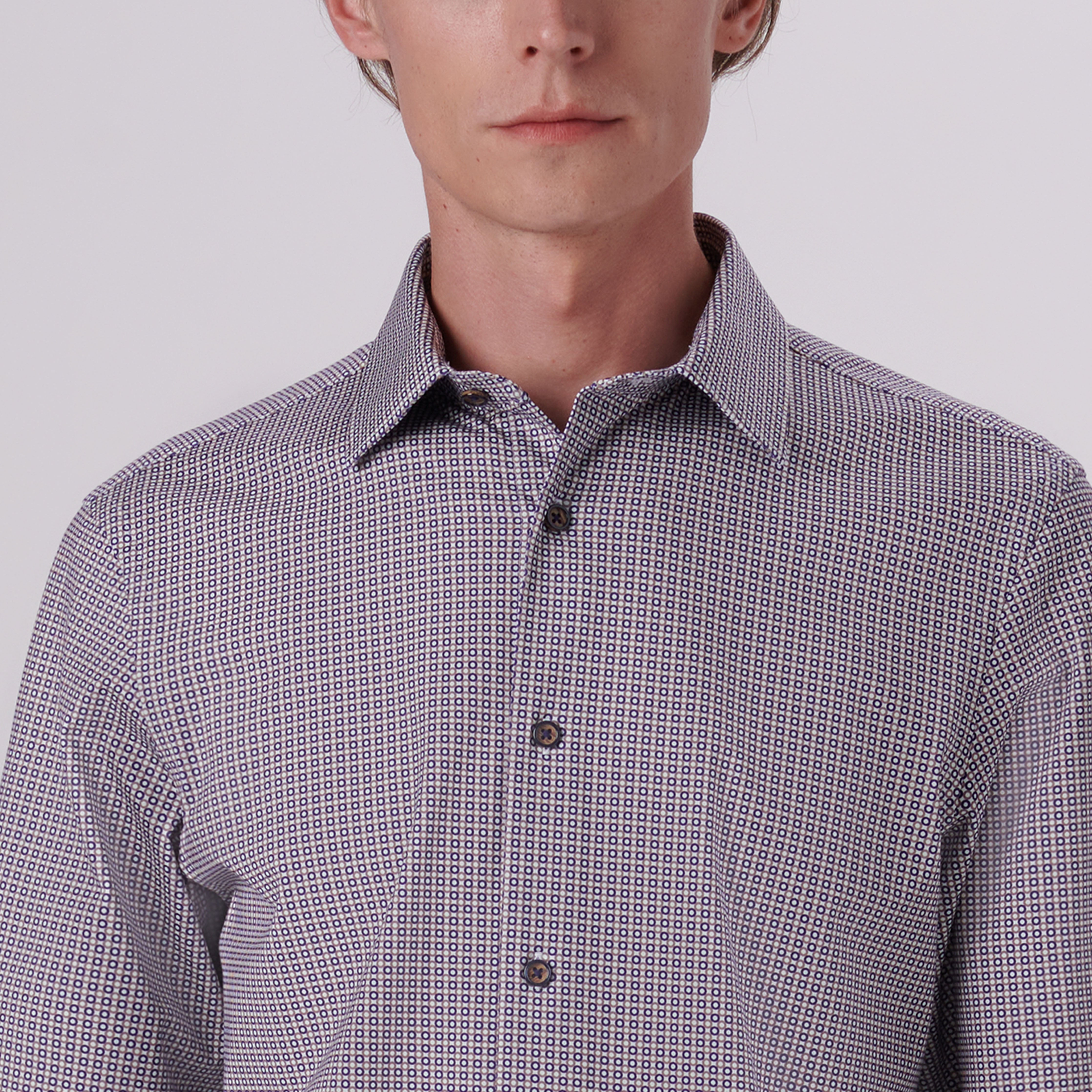 James Geometric Print Cotton Shirt for Men - Stylish Casual Button Down Shirt for Office, Date Night & Summer Outfits