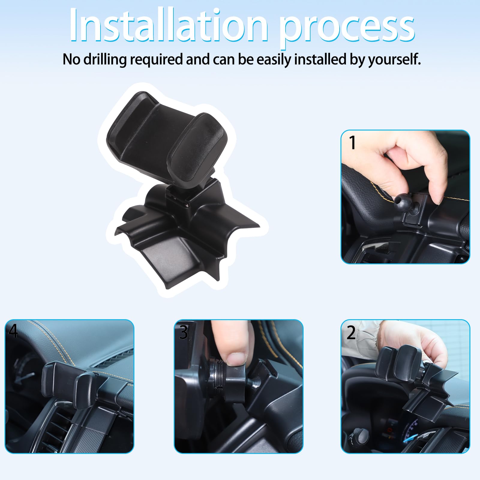 Lcojicep Car Phone Mount Holder for Ford Ranger 2015-2021 - Vent Clip Dashboard Navigation Screen Phone Stand (Left Style A) - Perfect for Hands-Free Driving & GPS Navigation