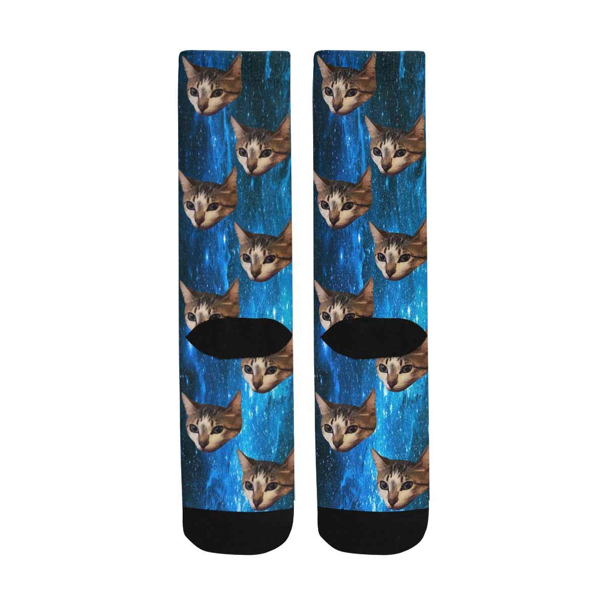 Custom Photo Socks with Faces - Personalized Space Galaxy Printed Crew Socks for Gifts, Couples & Family - Fun Novelty Socks for Birthdays, Christmas & Special Occasions