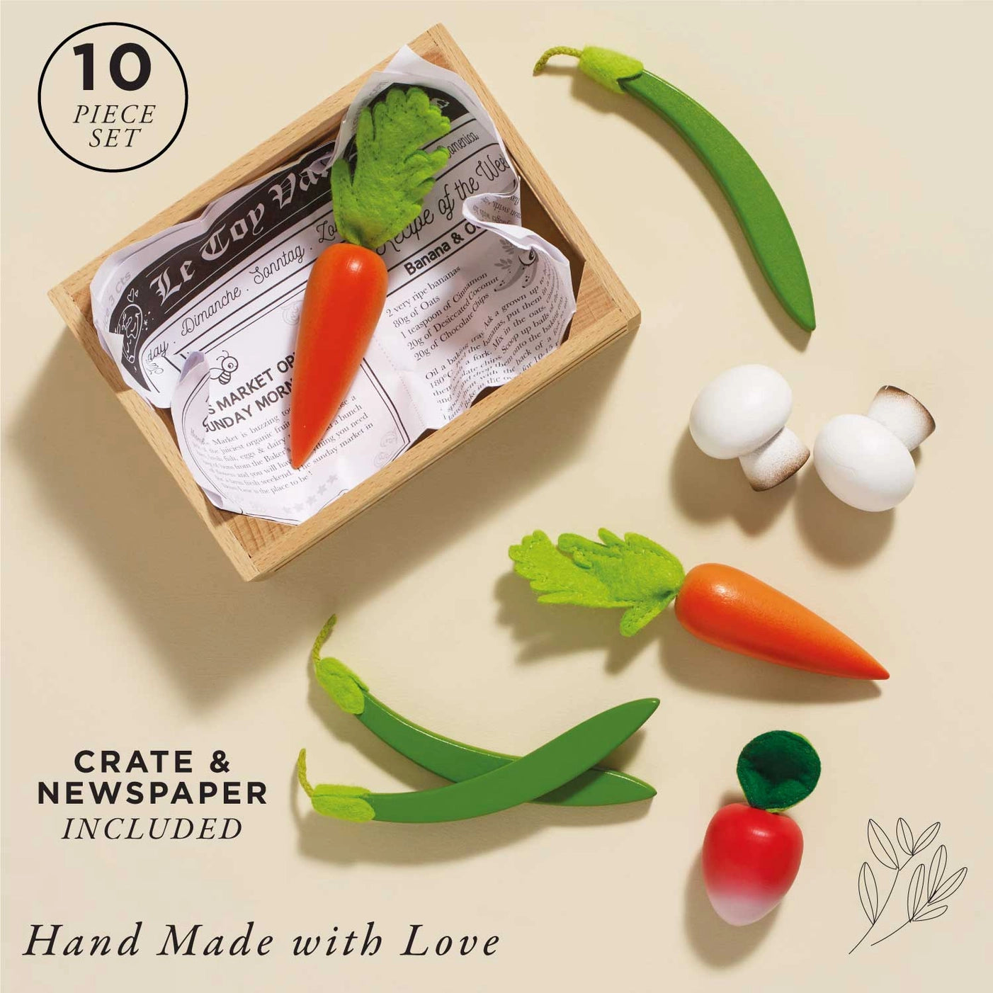 Premium Wooden Harvest Vegetable Market Crate - Perfect for Farmers Market, Grocery Display & Farmhouse Decor