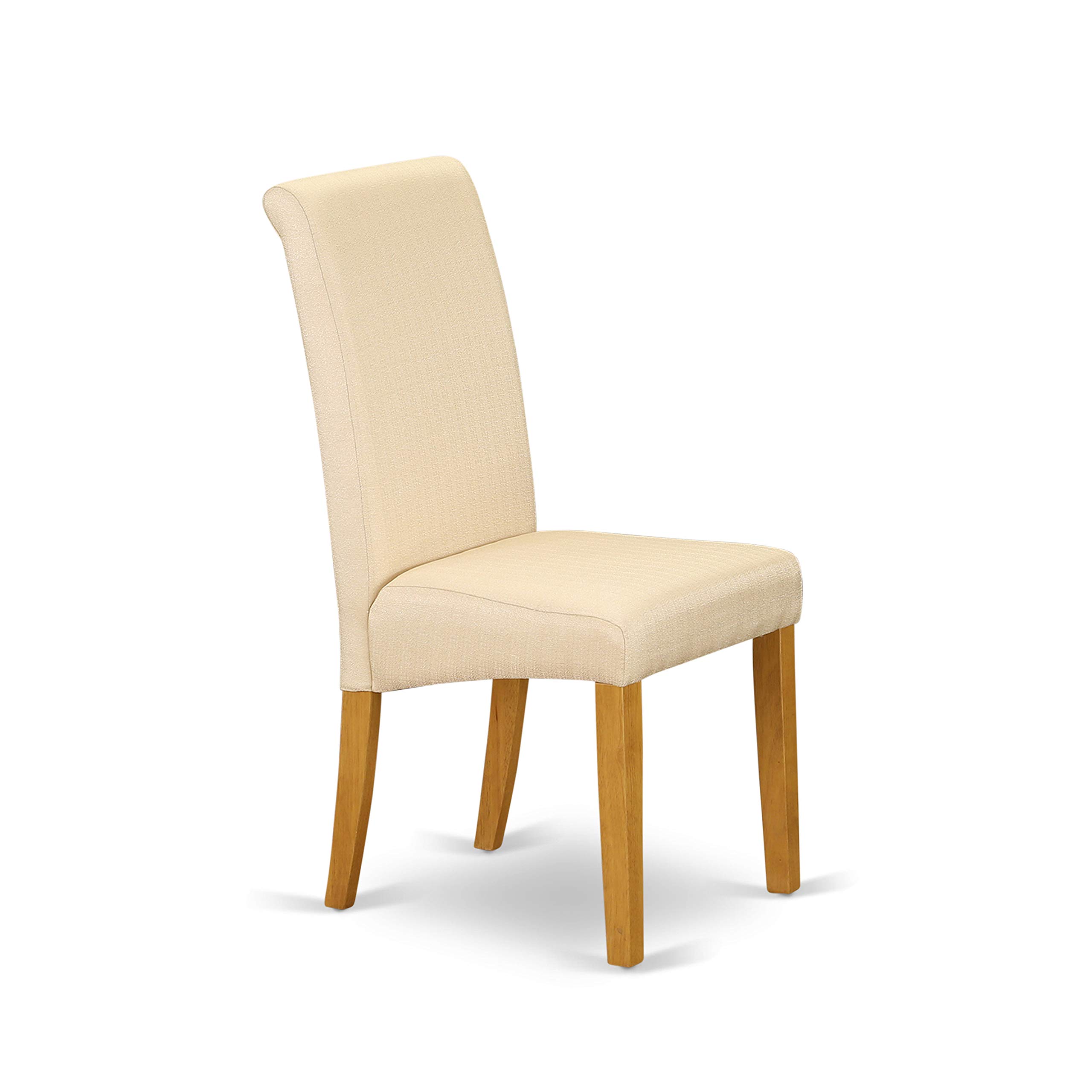 East West Furniture NDBA3-OAK-02 3-Piece Modern Oak Dining Table Set with Drop Leaf & 2 Light Beige Linen Upholstered Chairs, 30x48 Inch - Perfect for Small Spaces, Breakfast Nooks & Cozy Apartments