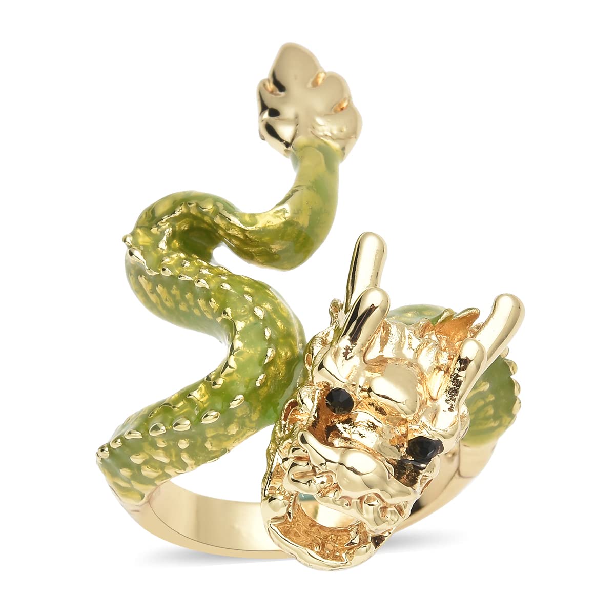 Black Enamel Dragon Ring for Women | Gothic Jewelry Gift for Fantasy Lovers