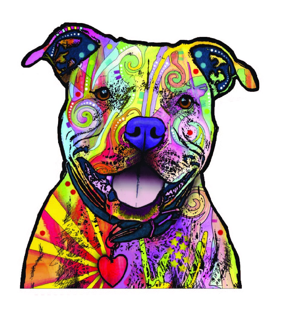 Dean Russo Pit Bull Car Stickers - Durable Outdoor Vinyl Decal for Windows, Bumpers, Laptops, Crafts, and Home Decor