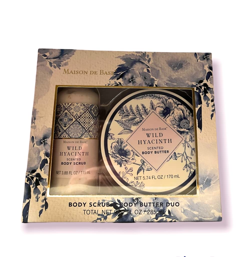 Wild Hyacinth Body Scrub & Body Butter Set - 2 Piece Exfoliating & Moisturizing Duo for Soft, Glowing Skin | Perfect for Spa Day & Self Care Routine