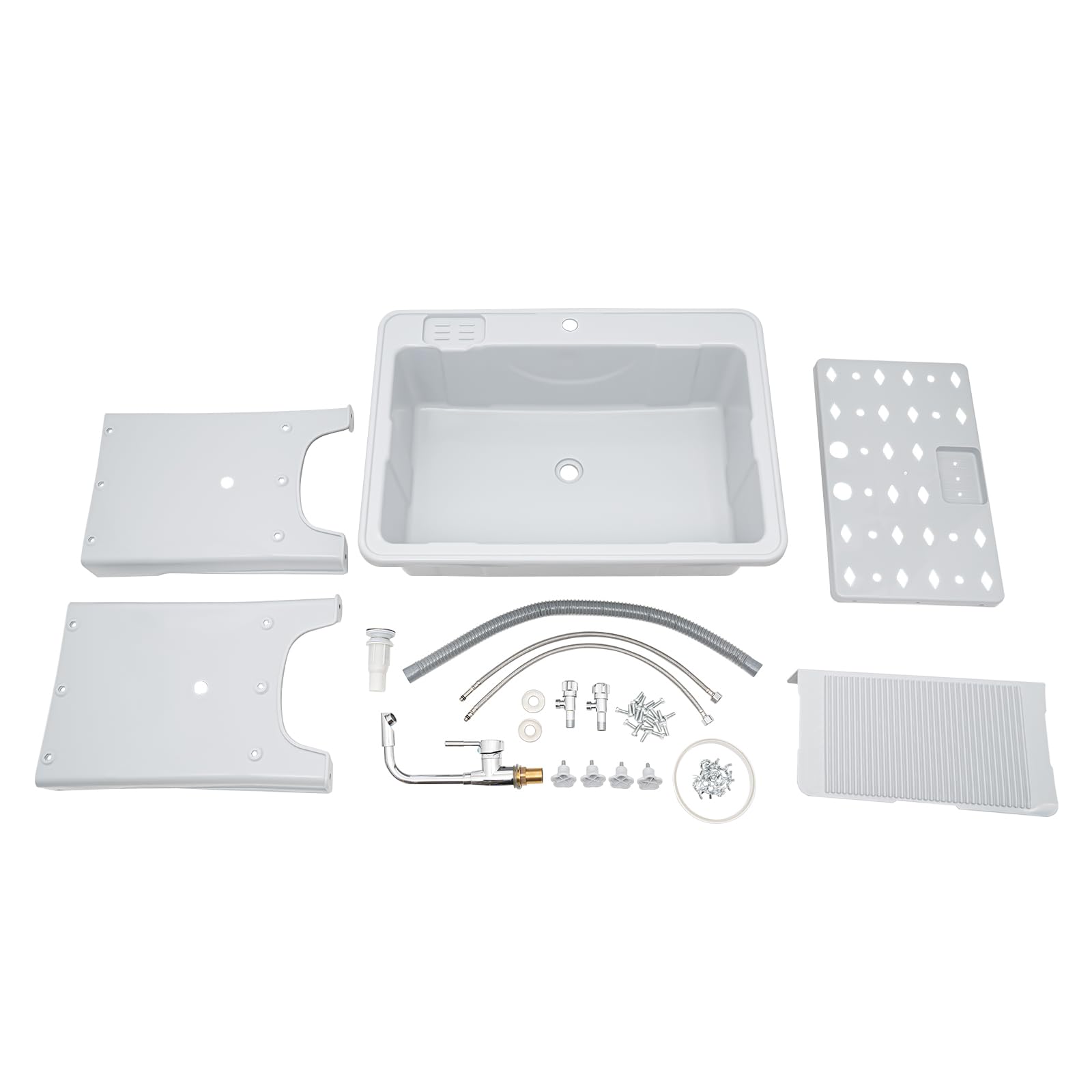 Utility Sink | Portable Laundry Sink with Hose Hook Up | Outdoor Sink for Laundry Room, Garage, Greenhouse & Pet Washing | Perfect for Camping, RV & Farm Use