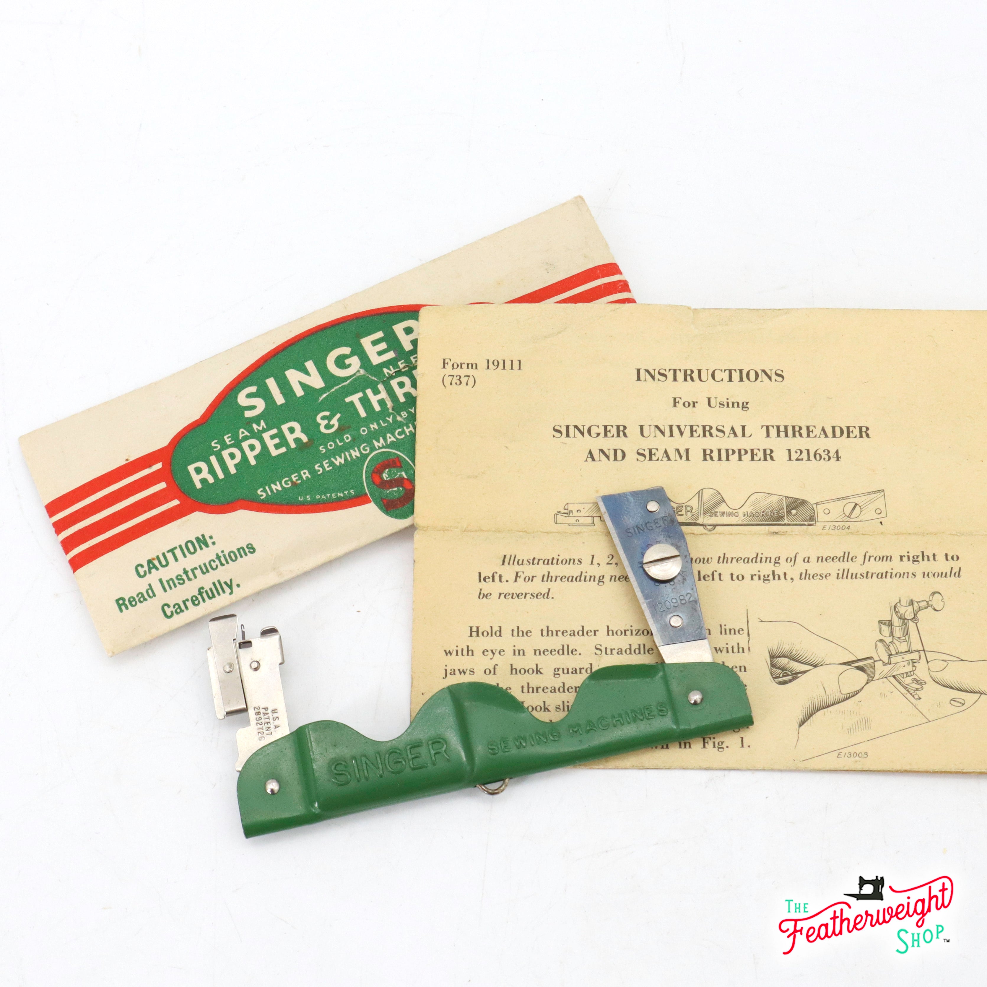 Vintage Original Singer Needle Threader and Seam Ripper - Essential Sewing Tools for Quilting, Dressmaking & Fabric Repair
