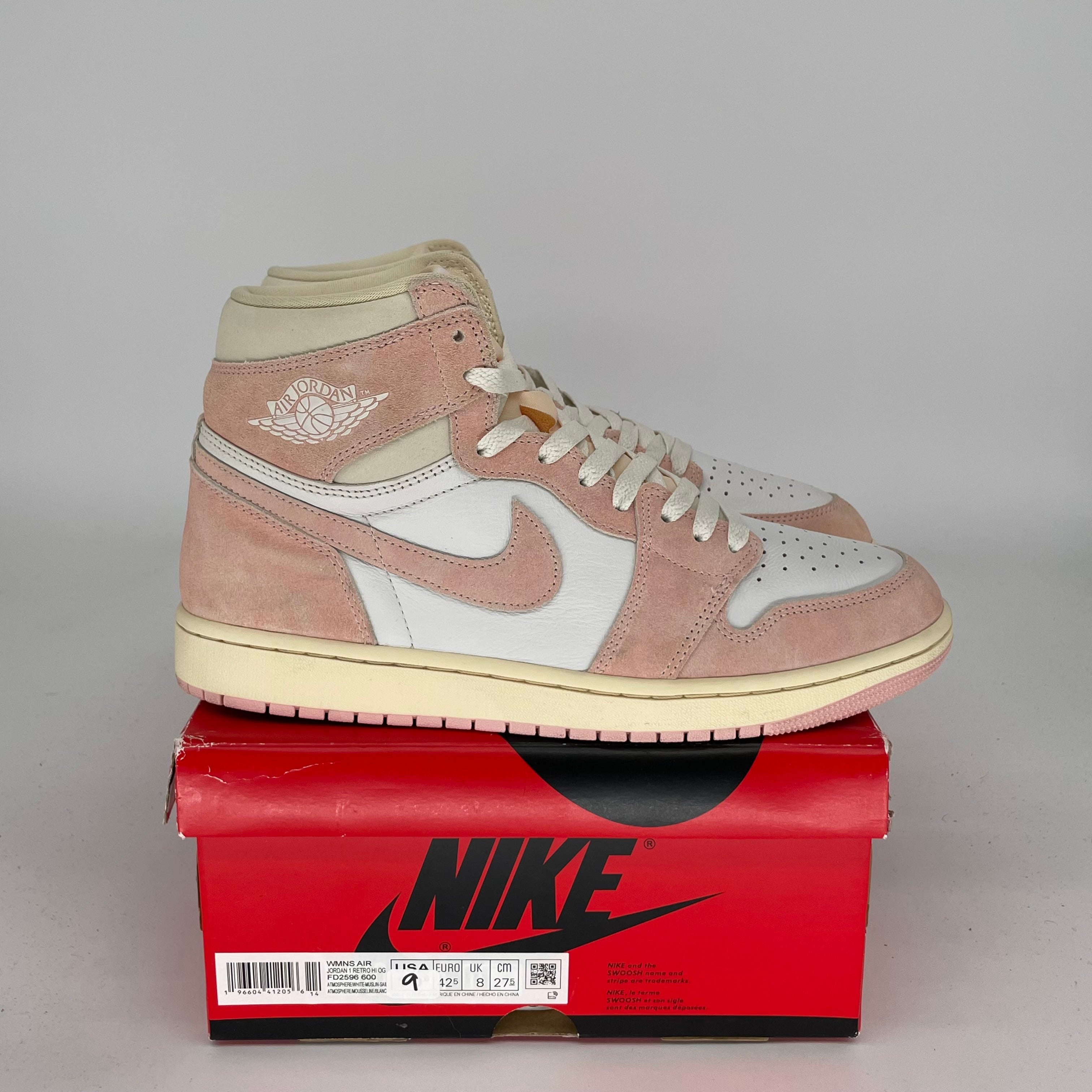 AIR JORDAN 1 Retro High OG Washed Pink Women's Shoes Size 9/10.5W - Style FD2596-600 | Basketball Sneakers for Women, Streetwear Fashion & Casual Wear