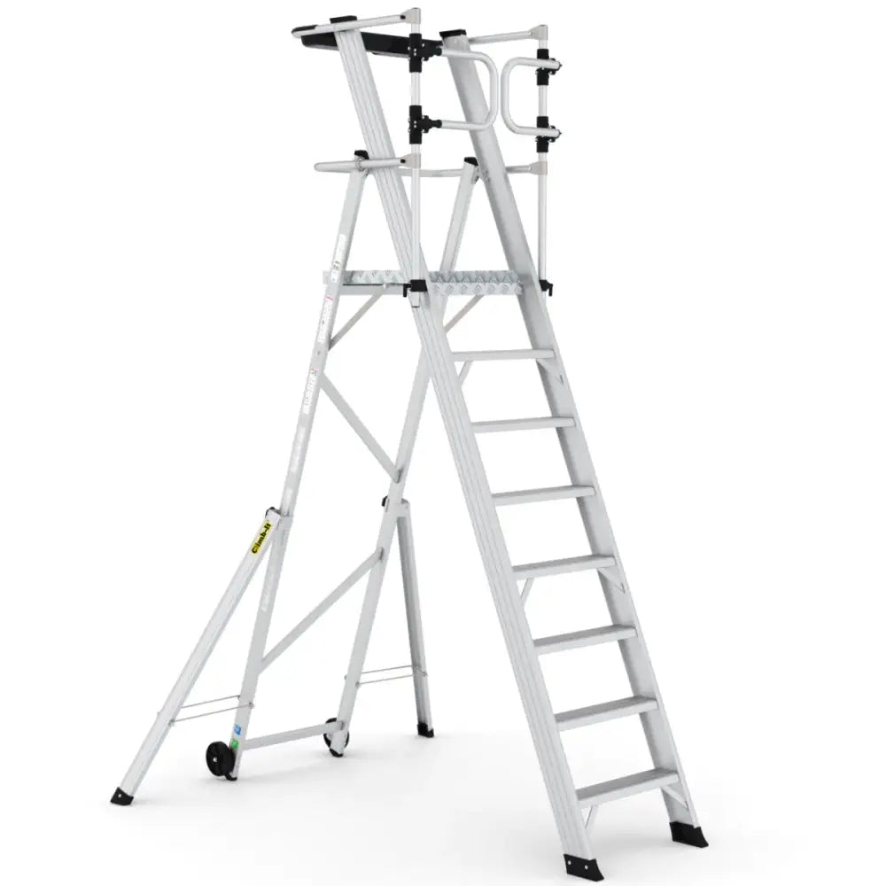 Climb It Large Platform Folding Steps with Safety Gates - Heavy Duty Aluminum Ladder for Kids & Toddlers - Perfect for Playrooms, Bedrooms, and Indoor Play Areas