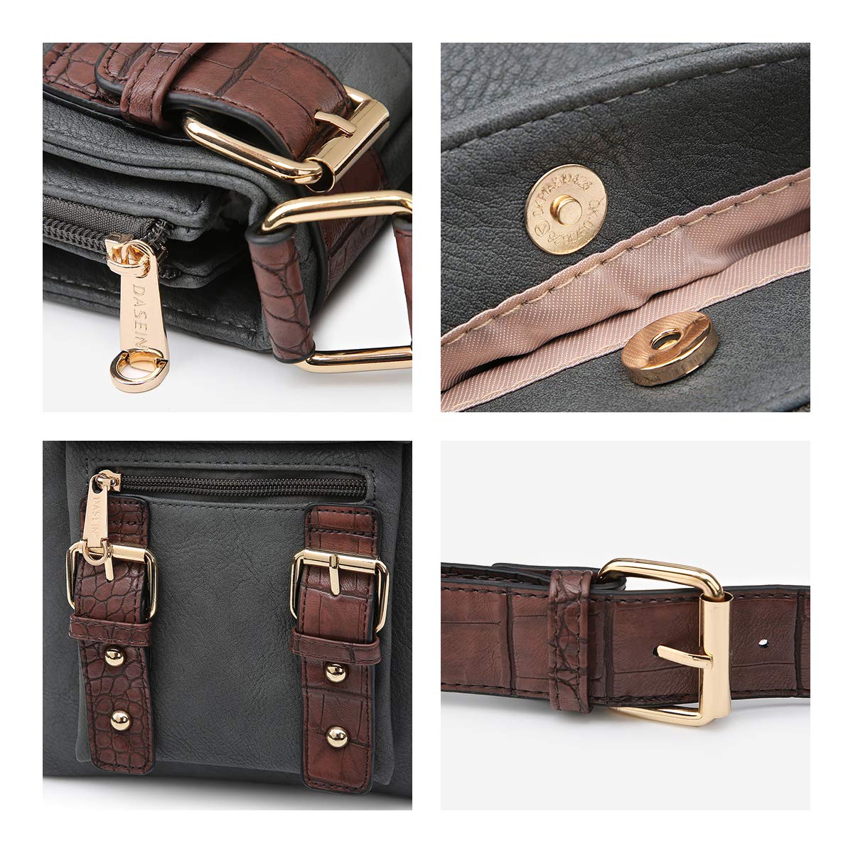 Dasein Vegan Leather Crossbody Bag - Lightweight Travel Purse for Women