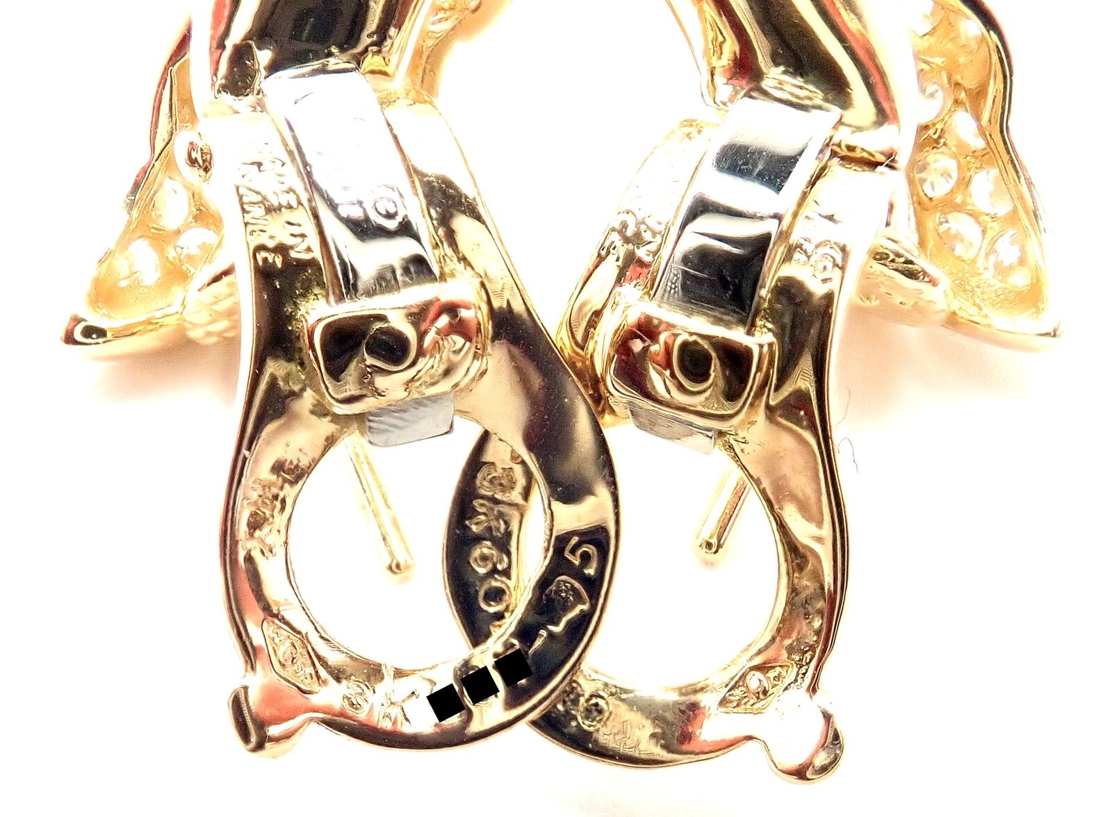 Authentic Van Cleef & Arpels 18k Yellow Gold Diamond Bow Earrings - Luxury Jewelry for Women - Perfect for Weddings, Parties & Special Occasions