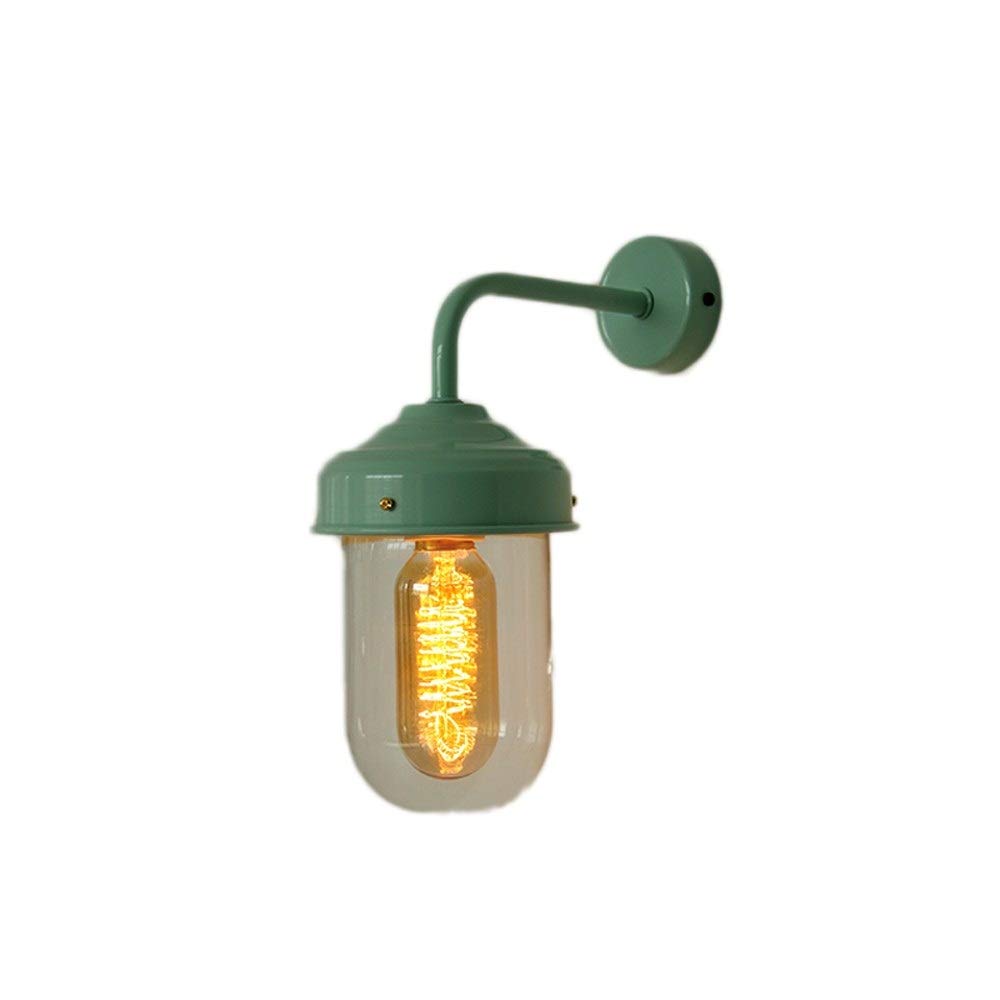 Vintage Industrial Wall Sconce Light - Antique Metal E27 Glass Lantern Fixture for Kitchen, Dining Room, Loft & Coffee Bar | Indoor Wall Lighting Decor | Perfect for Farmhouse, Cafe & Retro Home Decor
