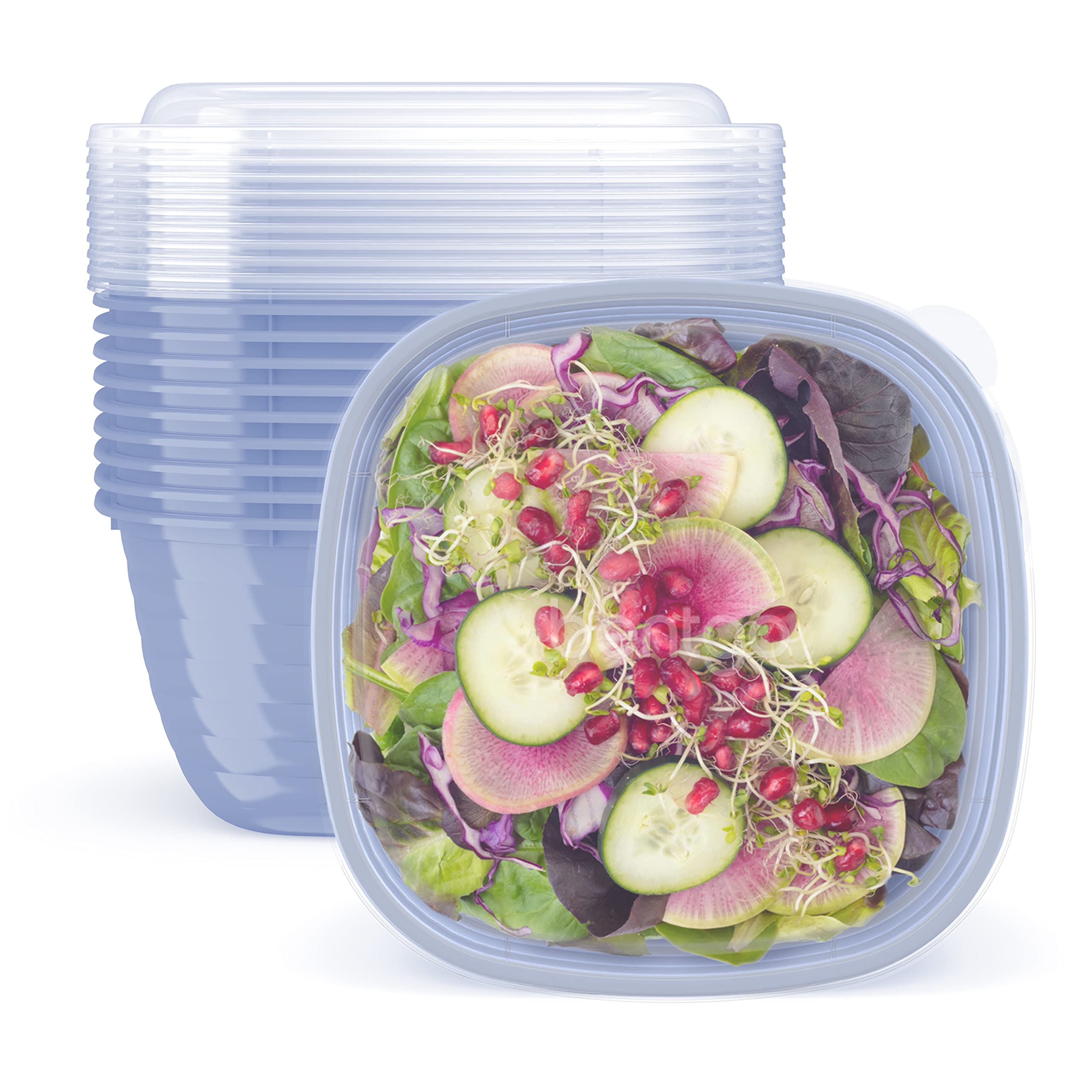 Bentgo Prep - 10-Pack Reusable BPA-Free Meal Prep Containers with Lids - Microwave, Freezer & Dishwasher Safe Food Storage Bowls - Durable 1-Compartment Design (Periwinkle) - Perfect for Meal Prepping, Leftovers & On-the-Go Lunches