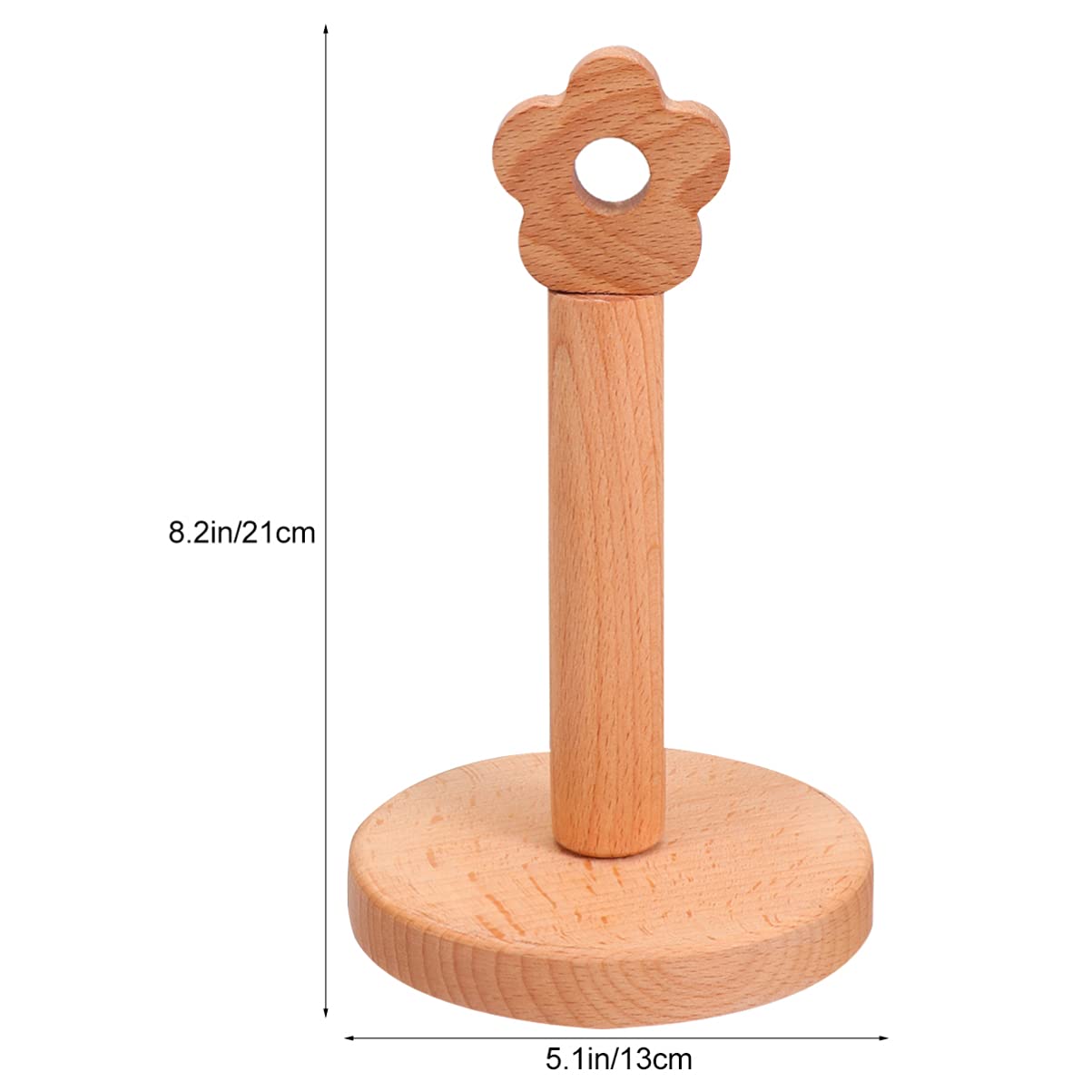 Cabilock Solid Wood Roll Holder - Countertop Tissue & Paper Towel Stand for Kitchen, Bathroom, and Office | Wooden Napkin Holder, Toilet Paper Stand, and Towel Rack for Home Organization