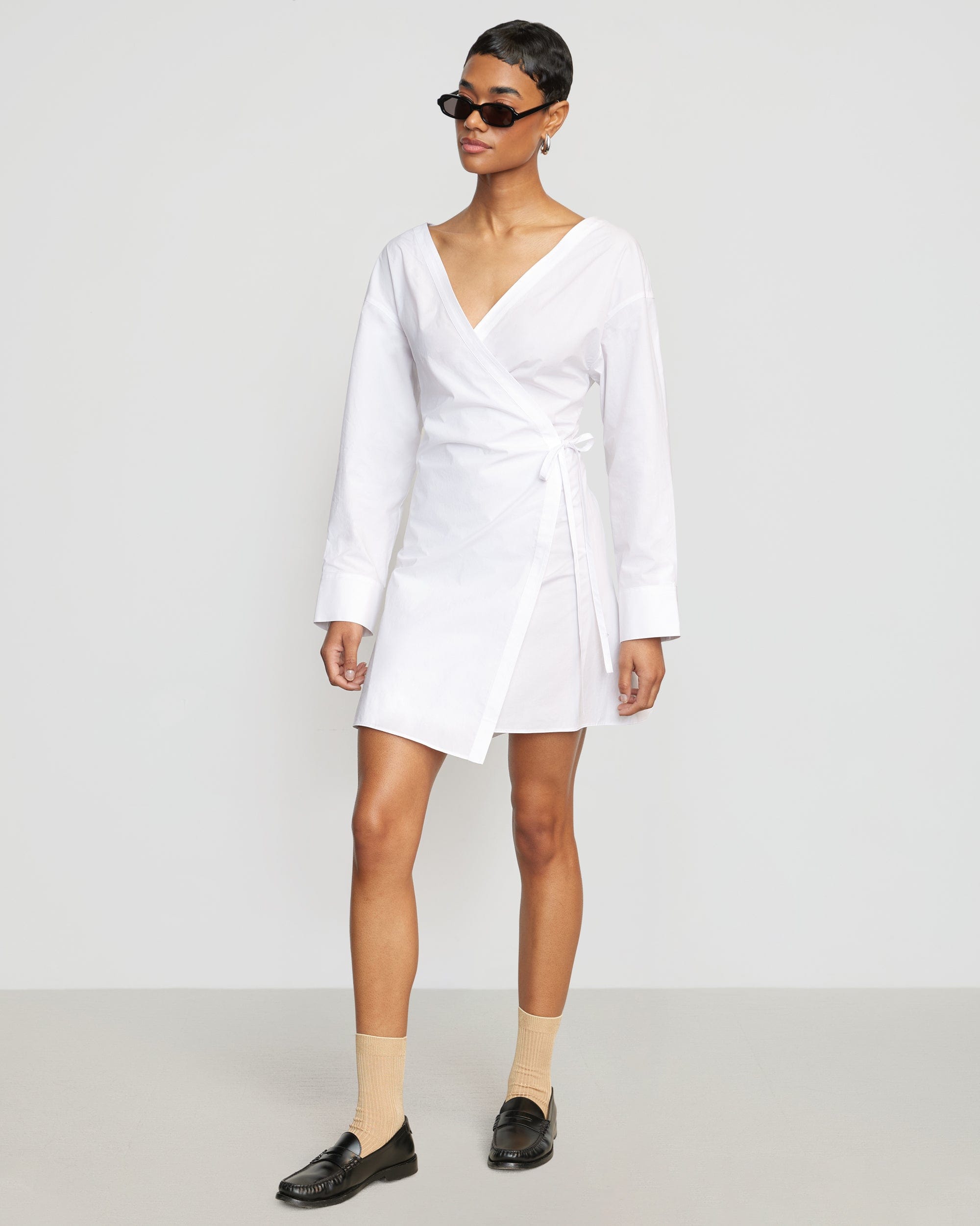 Ari V Neck Wrap Dress for Women - Flattering Casual & Party Wear - Elegant Midi Dress for Date Night, Office, and Special Occasions