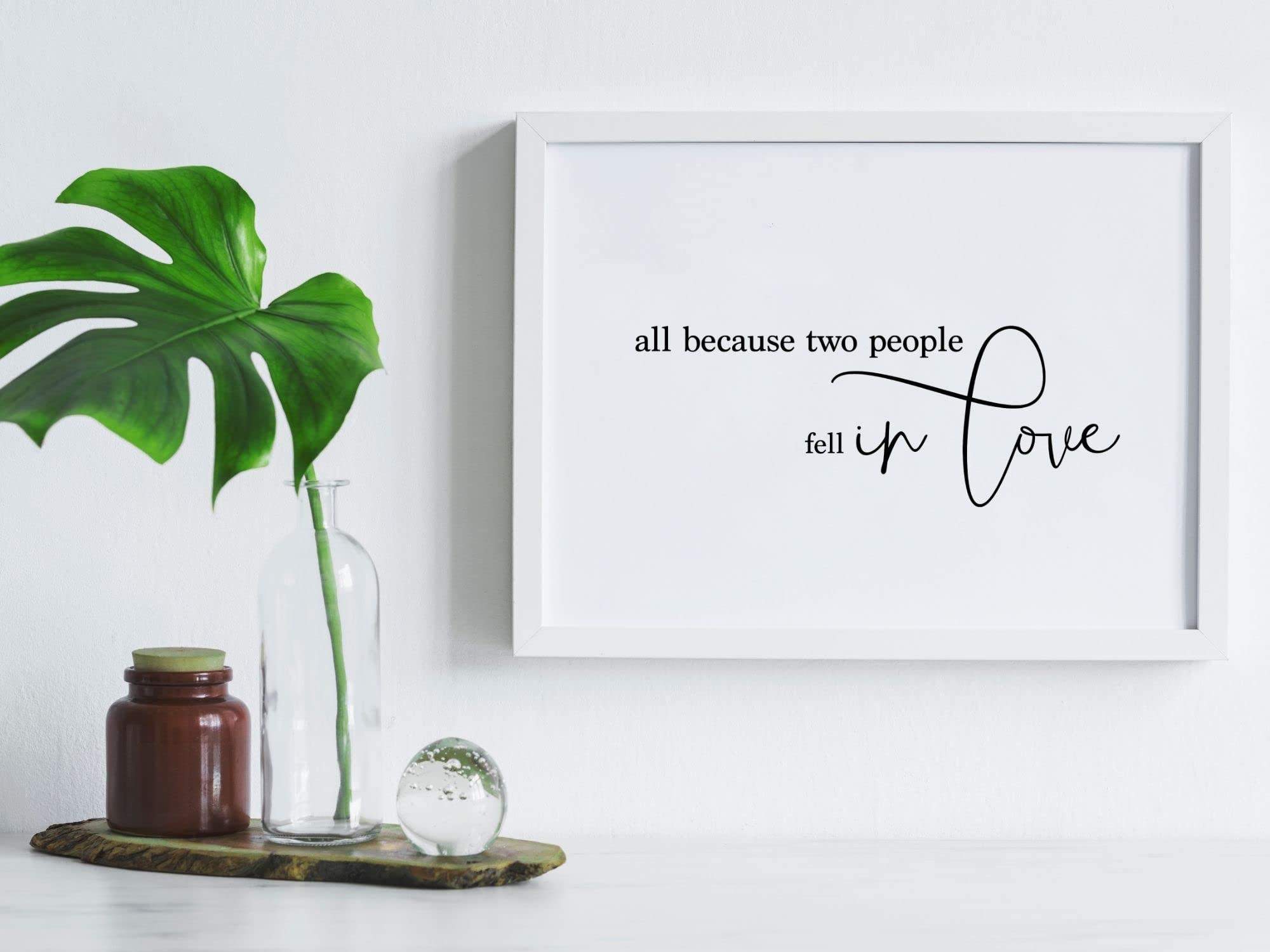Romantic Love Wall Sign for Couples - Bedroom Decor Above Bed, 8.5x11