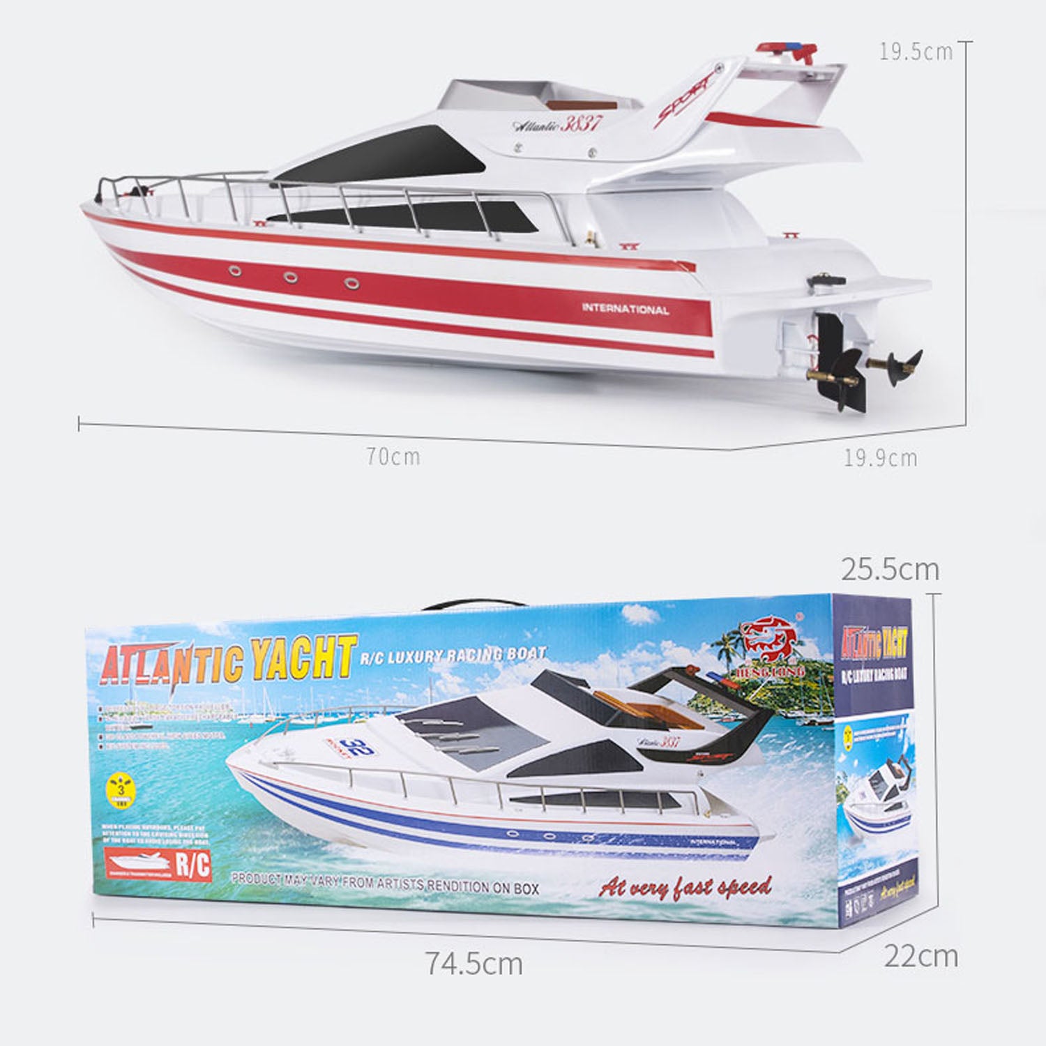 Heng Long 2.4GHz High Speed RC Racing Boat - Ready to Run (RTR) Remote Control Luxury Yacht Model - 20-25KM/H - Perfect for Pool, Lake & Outdoor Water Sports