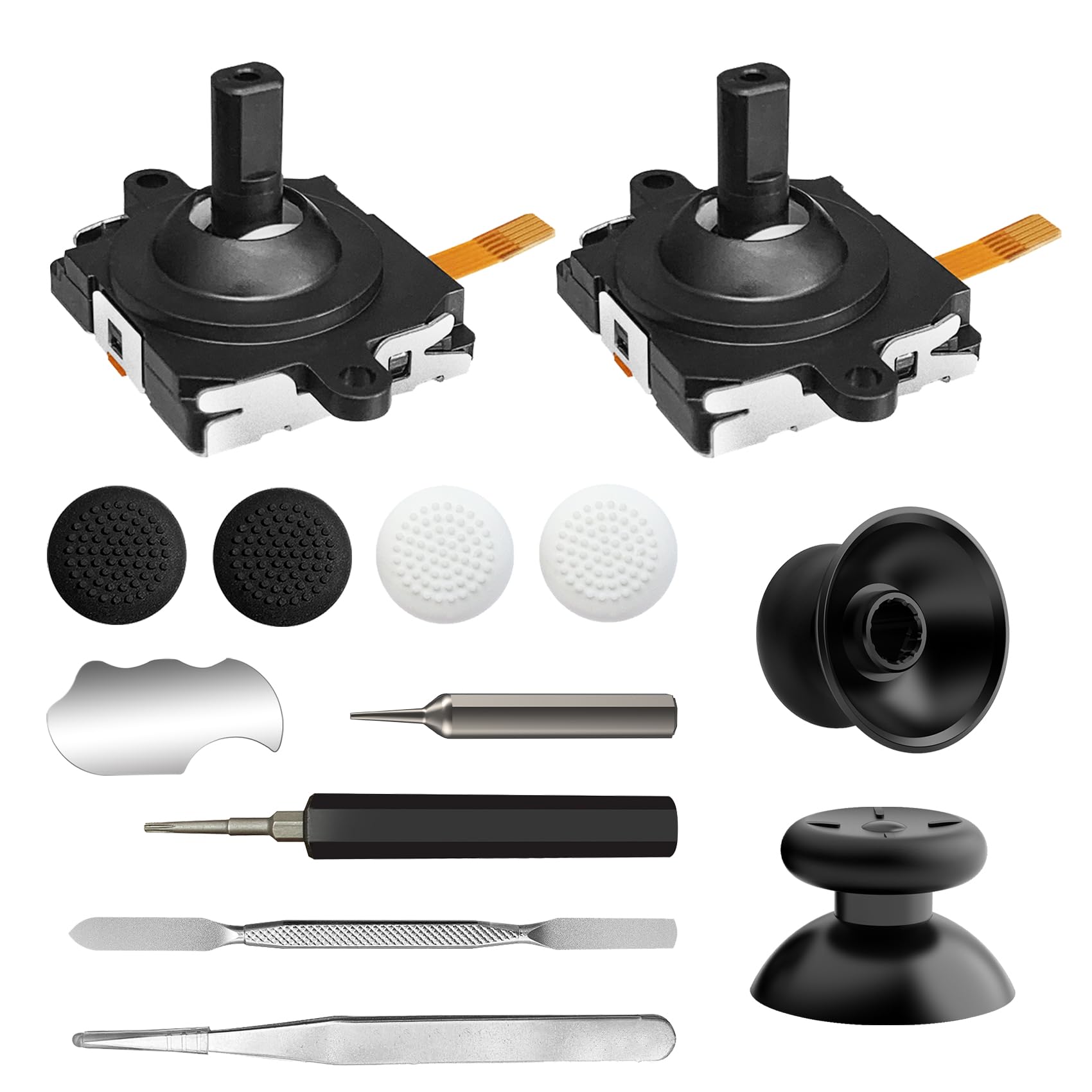 Oculus Quest 2 Controller Joystick Replacement Kit - 13-in-1 Accessories Set for Meta Quest 2 & Oculus Quest 2 (White) - Perfect for VR Gaming Repairs & Controller Maintenance