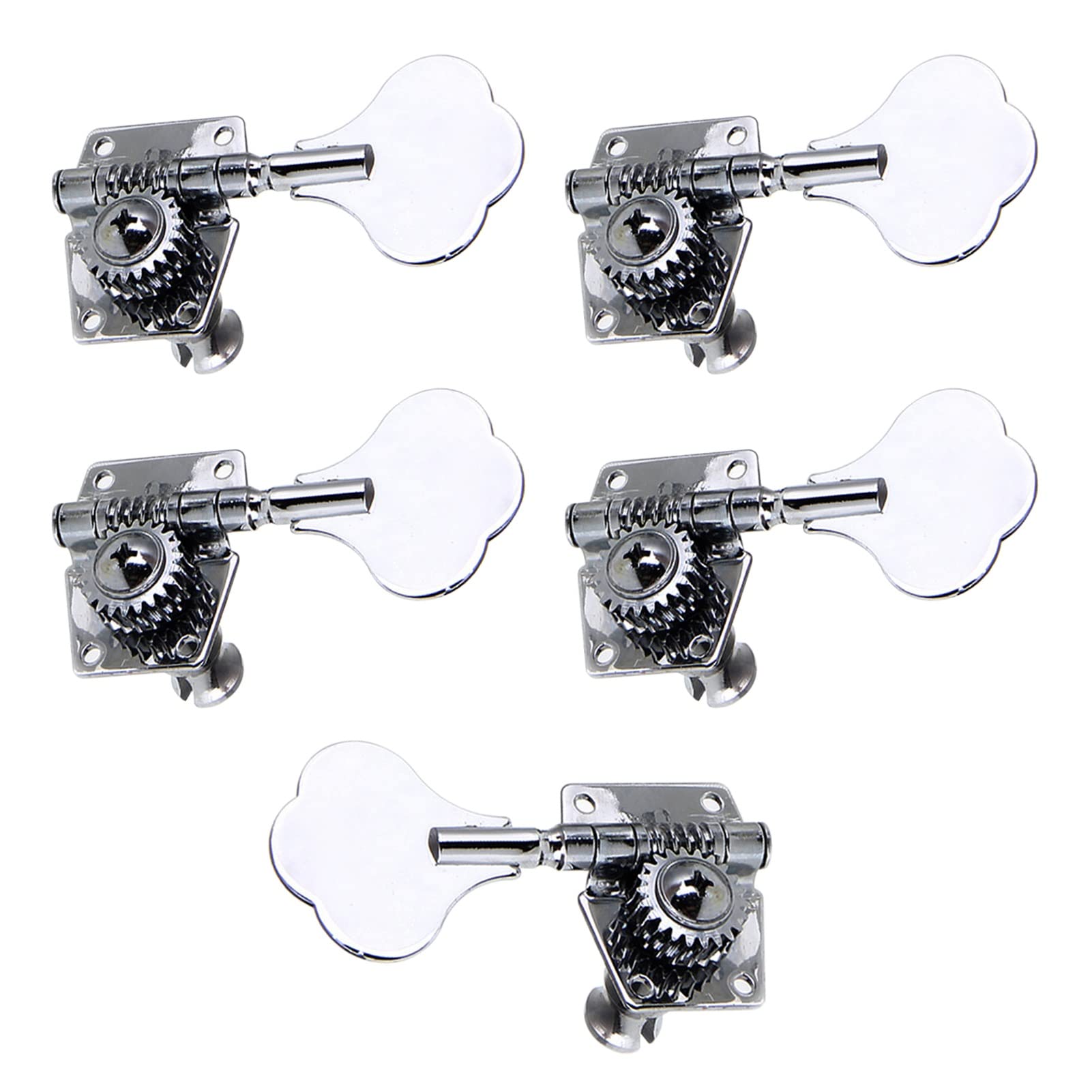 1 Left & 4 Right Bass Guitar Tuner Pegs Set - Premium Machine Heads & Knobs for Guitar Tuning & Repair - Perfect Replacement Parts for Bass Guitar Accessories (Ideal for DIY Guitar Maintenance & Upgrades)