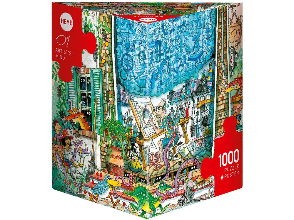 Heye 1000 Piece Triangle Jigsaw Puzzle - Artist's Mind Challenge for Adults & Teens - Perfect for Family Game Night, Stress Relief & Home Decor