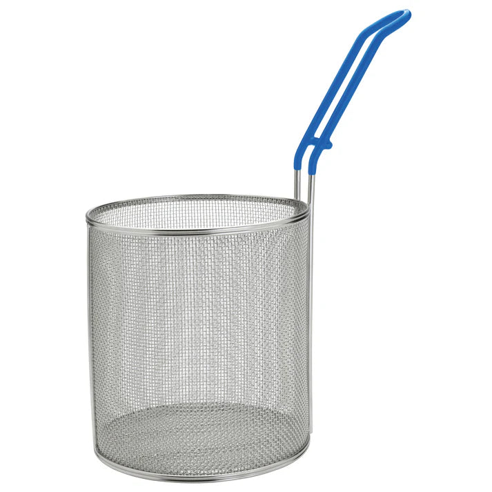 Winco 6.5 Inch Round Large Stainless Steel Pasta Boil Basket with 7 Inch Height - Perfect for Cooking Pasta, Vegetables & Seafood - MPN 67