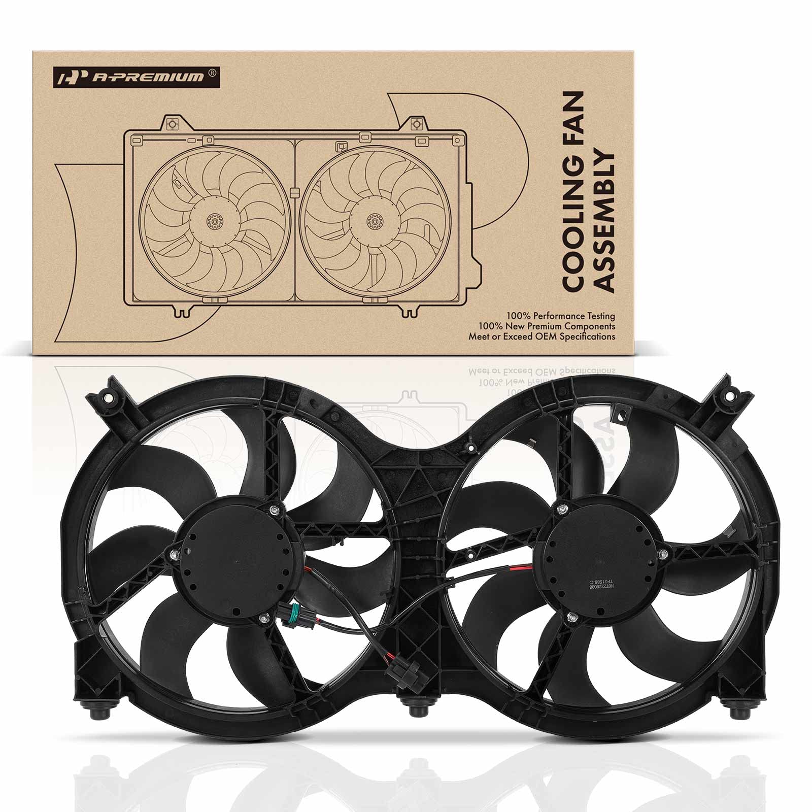 Premium Engine Radiator Cooling Fan Assembly Compatible with Nissan Pathfinder 2013-2020, Infiniti QX60 2014-2020 & JX35 2013 - Replacement for OEM# 214813JA0A, 214813JA1B - Perfect for Engine Overheating Prevention & Cooling System Repair