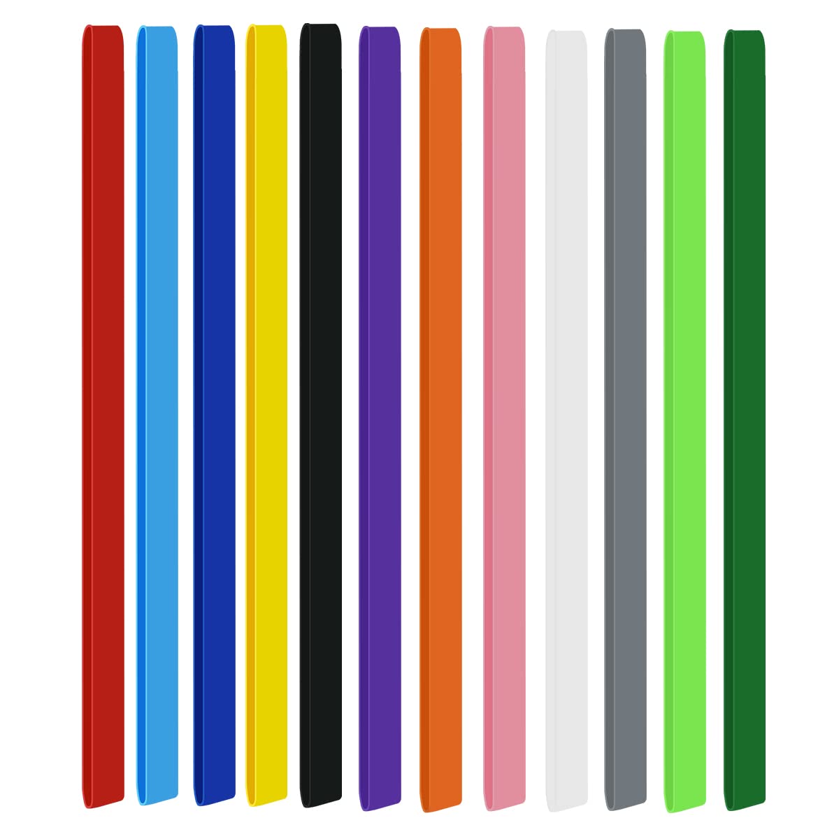 12-Piece Large Silicone Rubber Bands 12 Inch - Extra Strong Stretchable Towel Bands for Beach Chairs, Packing Books, Outdoor Gear (12 Colors) - Perfect for Camping, Travel & Home Organization