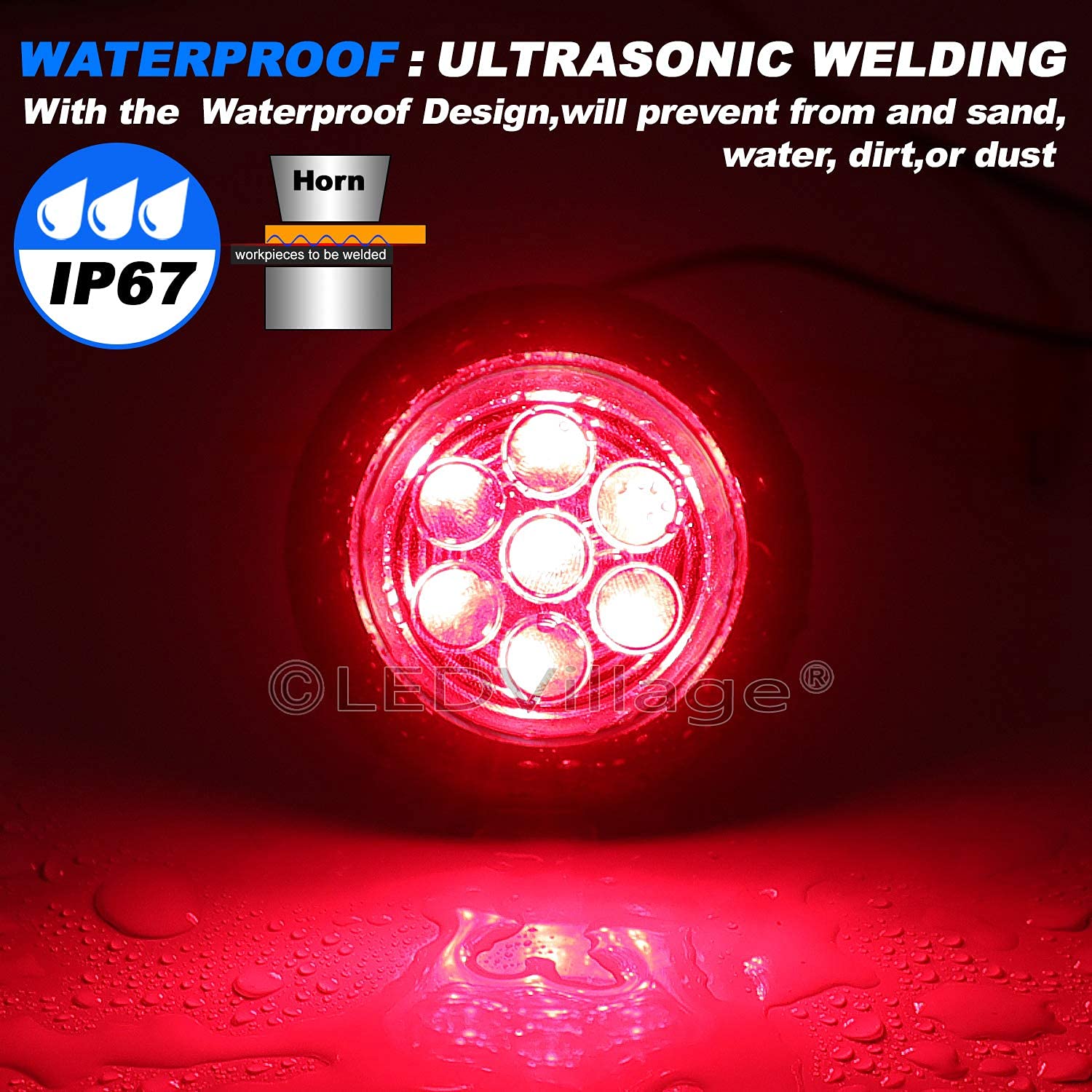 4 Pack 2 Inch Red Round LED Clearance Marker Lights - 24V DC Flush Mount with Black Grommets for Pickup Trucks & Trailers - Perfect for Side Marker, Safety Lighting, and Vehicle Visibility Enhancement