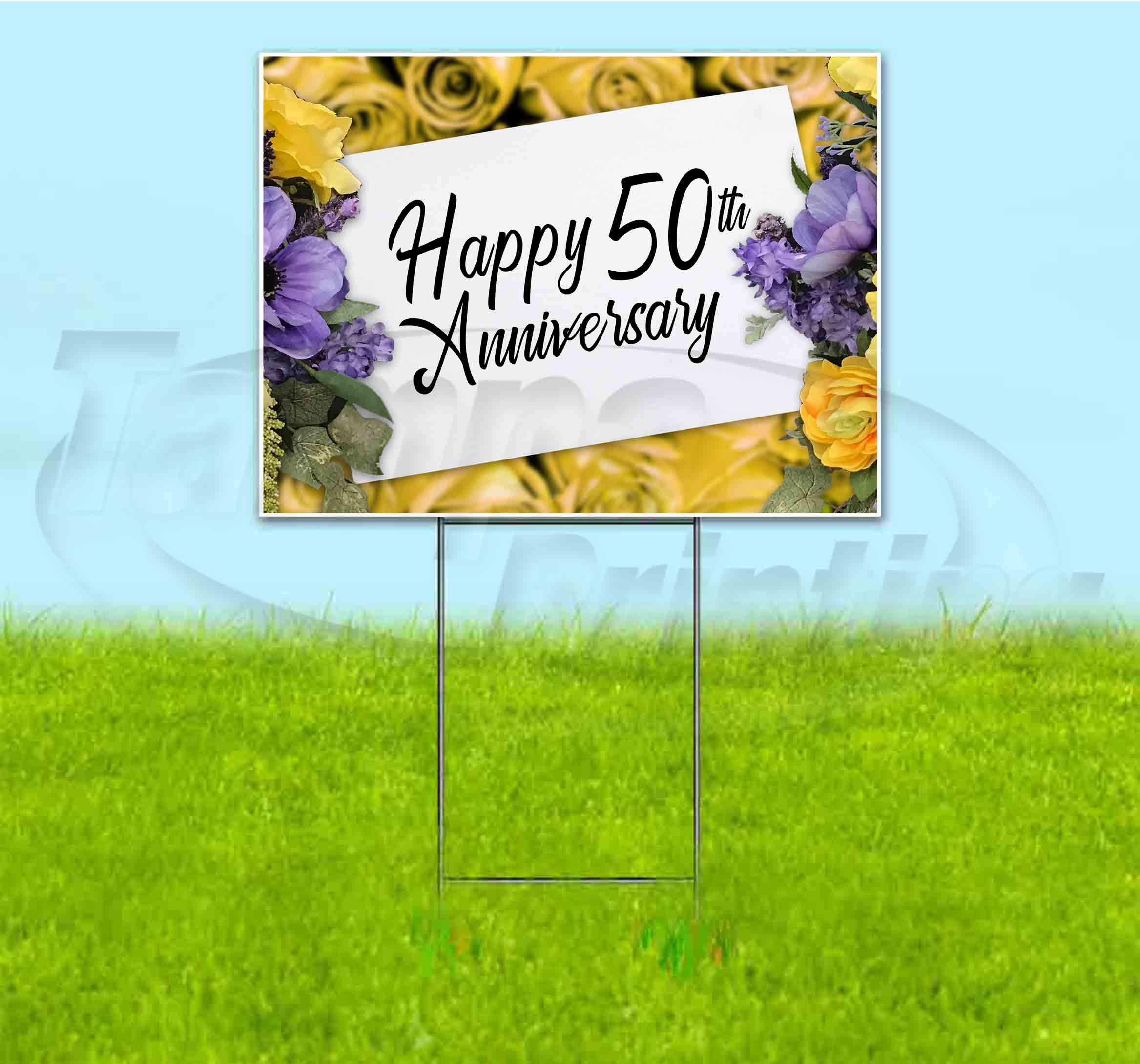 Happy 50th Anniversary Yard Sign - 18