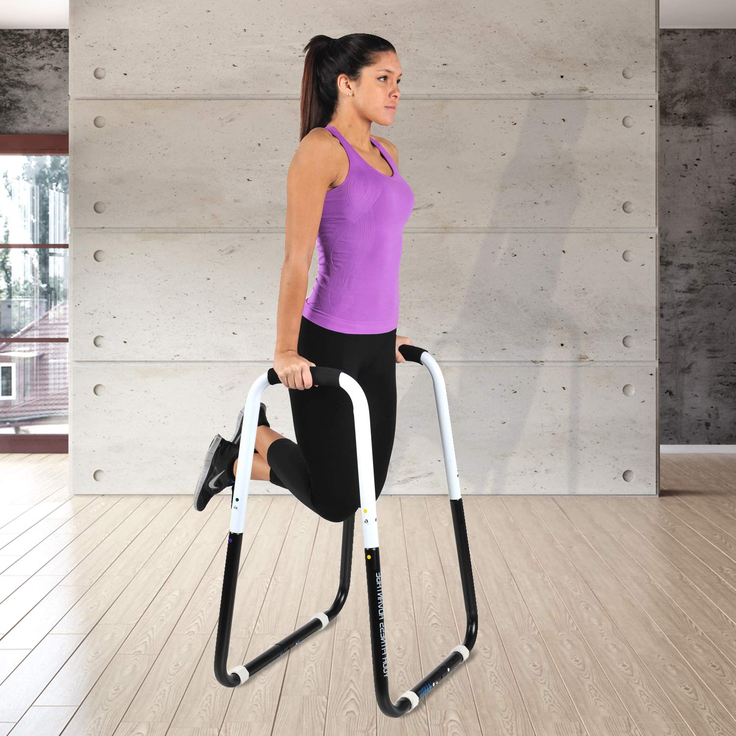Ultimate Body Press Adjustable Folding Dip Bar Station - Portable Home Gym Equipment for Strength Training, Pull Ups & Dips - Perfect for Home Workouts, Garage Gym & CrossFit Training