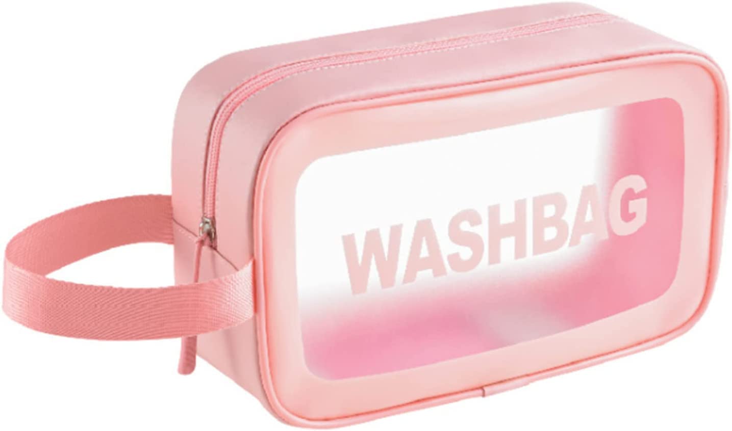PAVITYAKSH Women's 10cm Transparent Makeup Bag - Waterproof Cosmetic Organizer for Travel, Toiletry & Storage | PU PVC Beauty Pouch for Women & Girls (Pink) | Perfect for Gym, Vacation & Daily Essentials