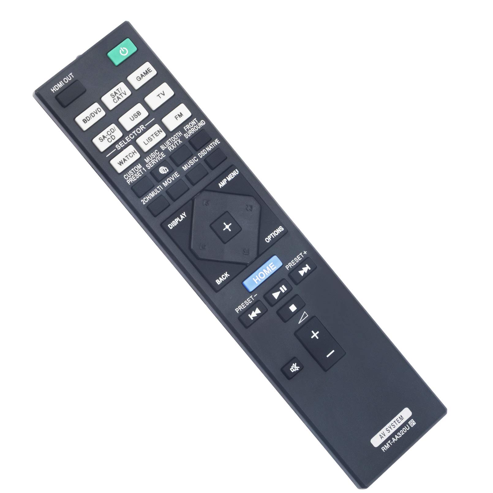 RMT-AA320U Replacement Remote Control Compatible with Sony STR-ZA810ES, STR-DN1080 AV Receiver - Perfect for Home Theater System & Entertainment Setup