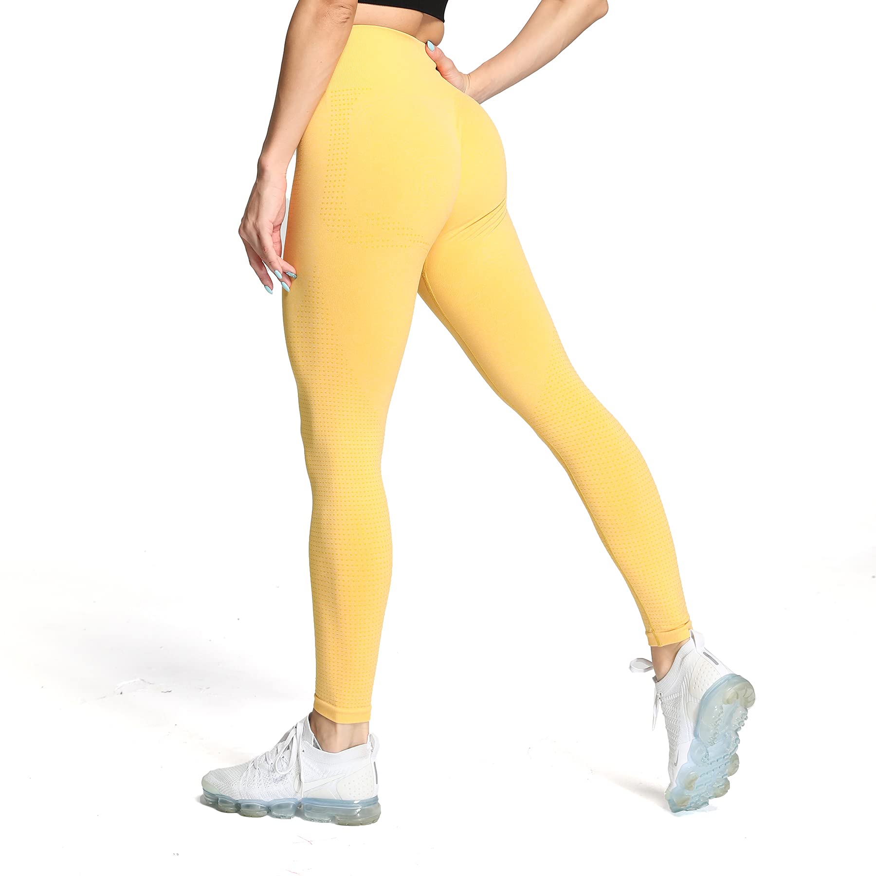 Aoxjox Women's High Waist Seamless Yoga Pants - Tummy Control Workout Leggings for Gym, Running & Lounge Wear