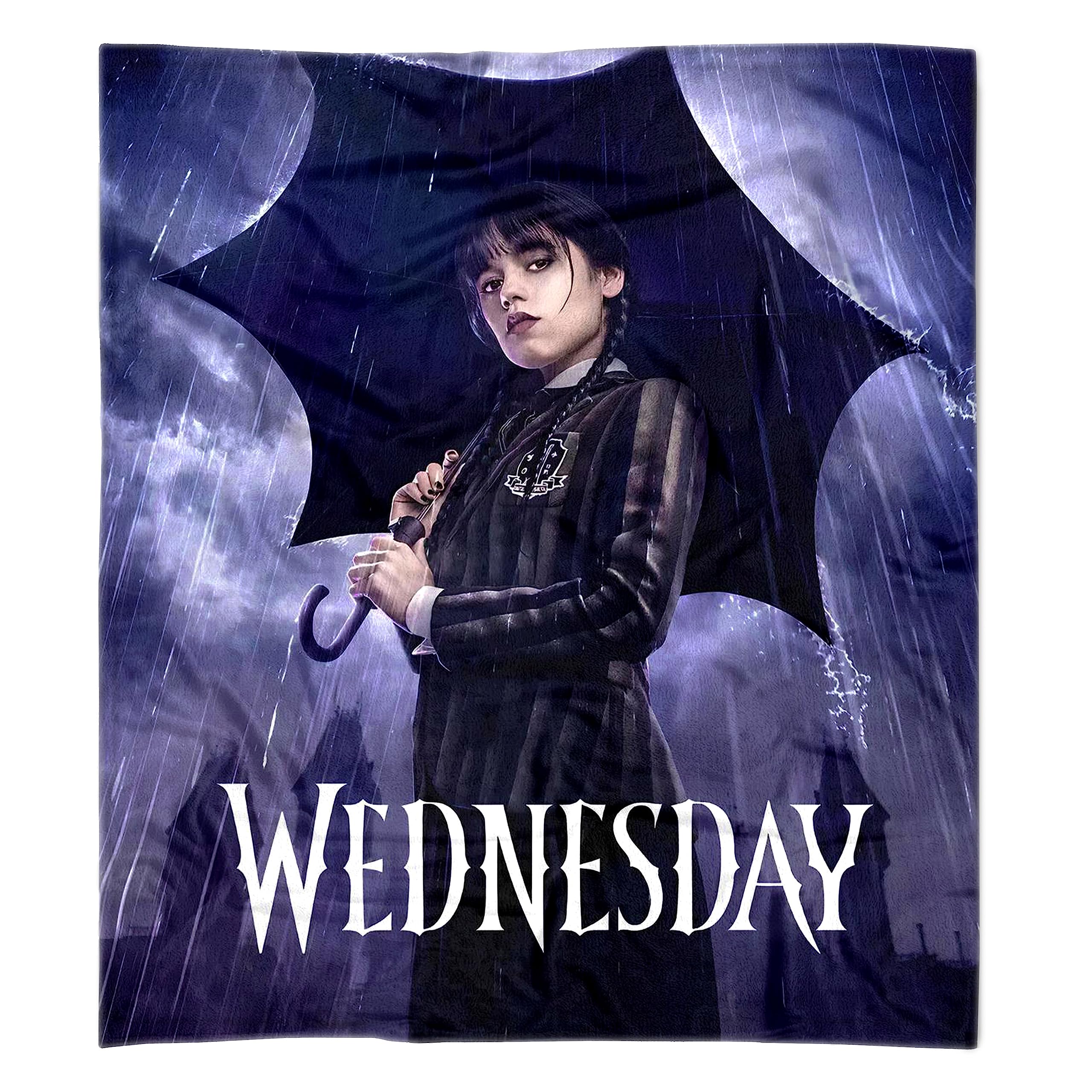 Wednesday Girl Soft Flannel Blanket - Wednesday Addams Merchandise, Kids Room Decor Gift, Plush Throw Blanket 40x50 Inches for Sofa, Bed & Cozy Home Use