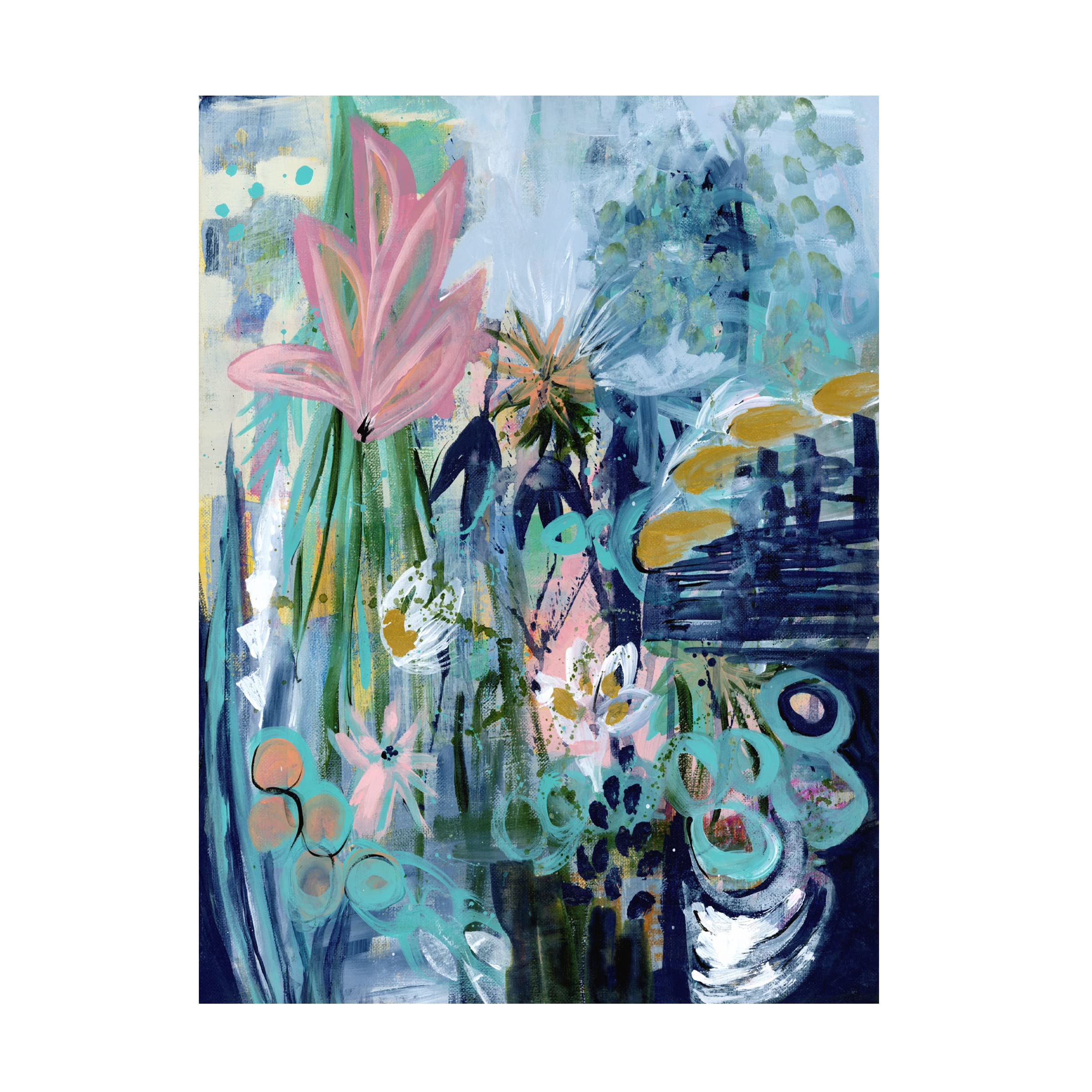 Trademark Fine Art 'Opulent Floral Strokes II' Canvas Wall Art by Tara Daavettila - Elegant Floral Painting for Living Room, Bedroom & Office Decor