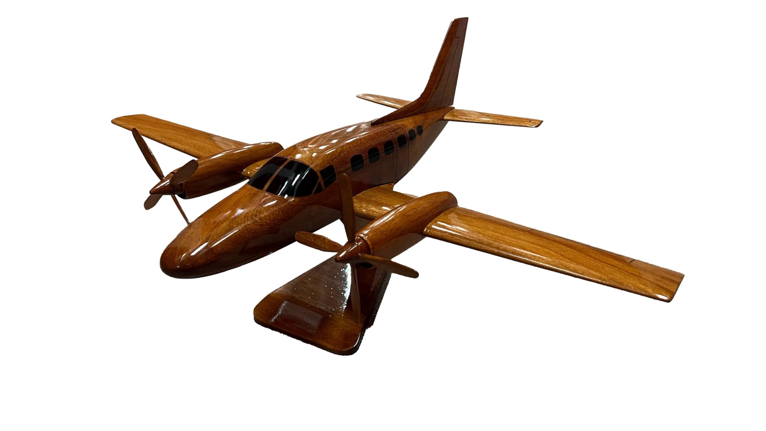 Cessna 441 Conquest II Desktop Airplane Model - Handcrafted Mahogany Wood Display - Perfect for Office Decor, Aviation Enthusiast Gifts & Home Collection