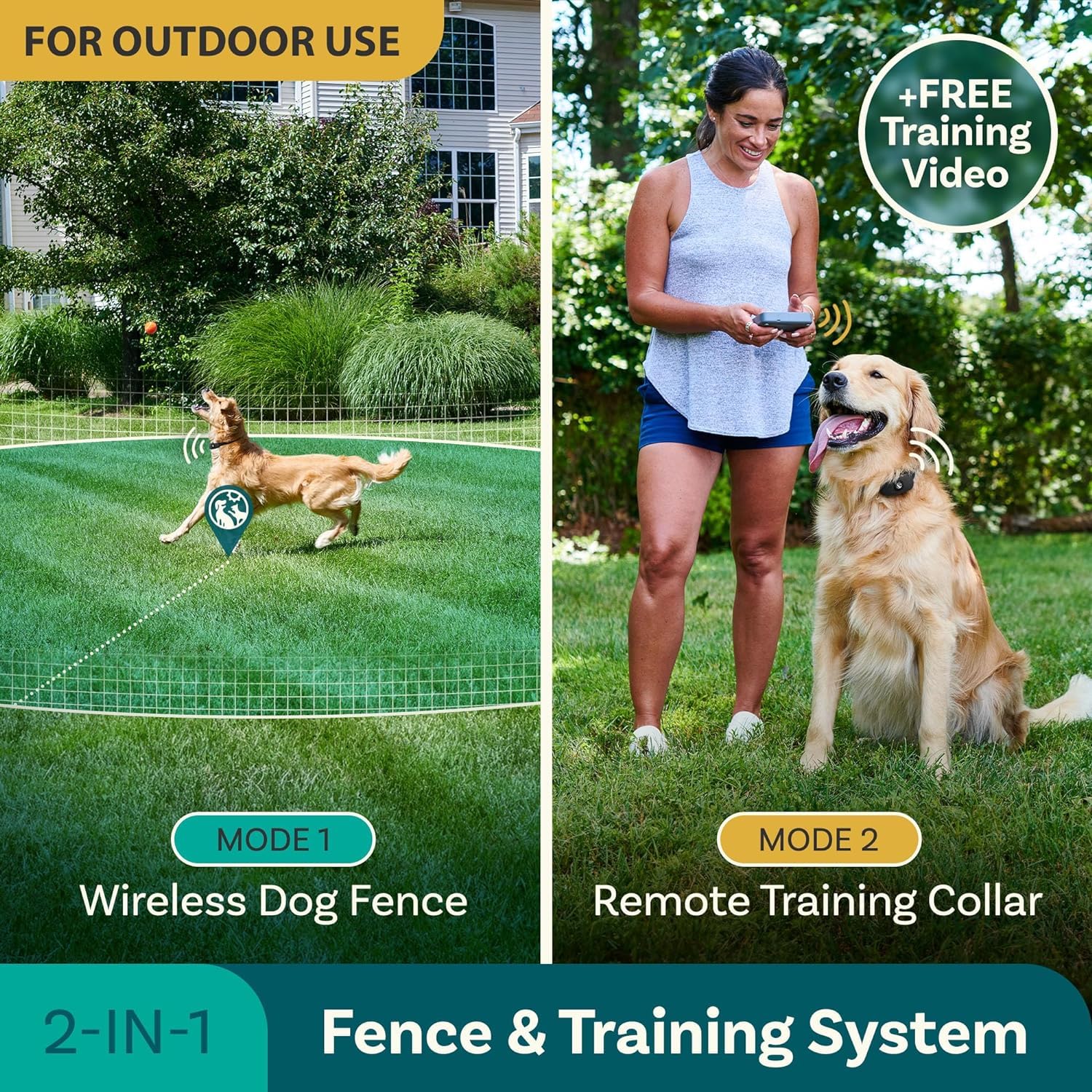 **Wireless Dog Fence & Remote Training Collar – 2.4GHz Non-GPS Invisible Fence for Dogs, Adjustable Range & Waterproof – Perfect for Backyard, Training & Outdoor Adventures**