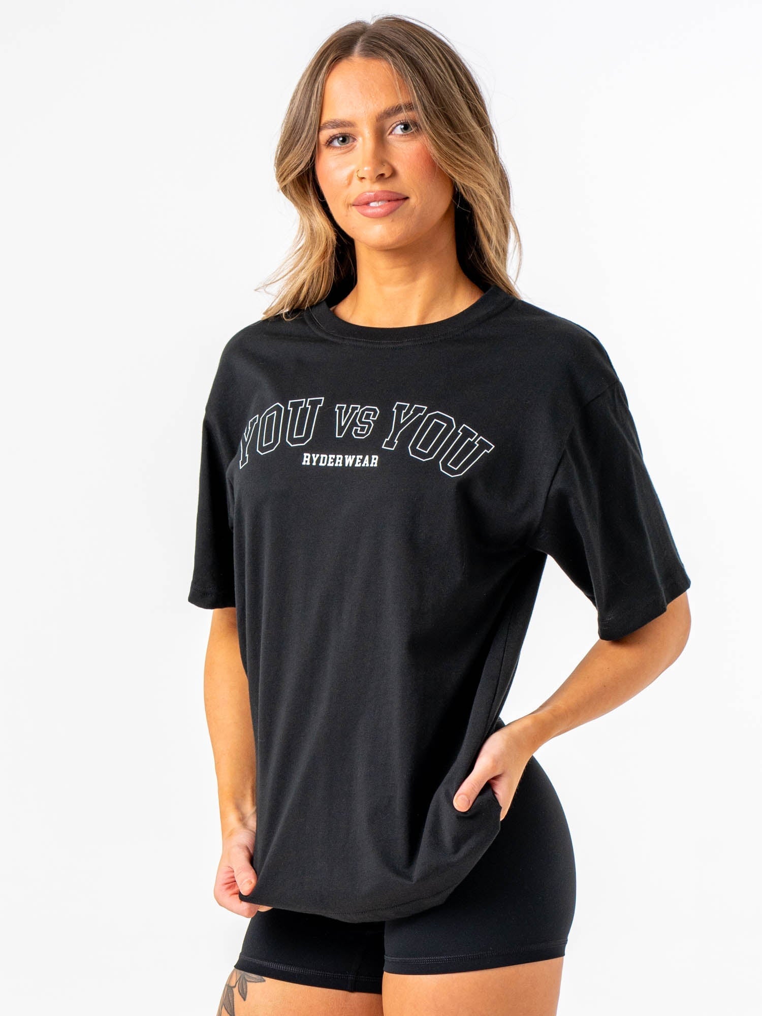 You vs You Oversized T-Shirt - Black | Comfortable Unisex Streetwear for Gym, Casual Outfits & Everyday Wear